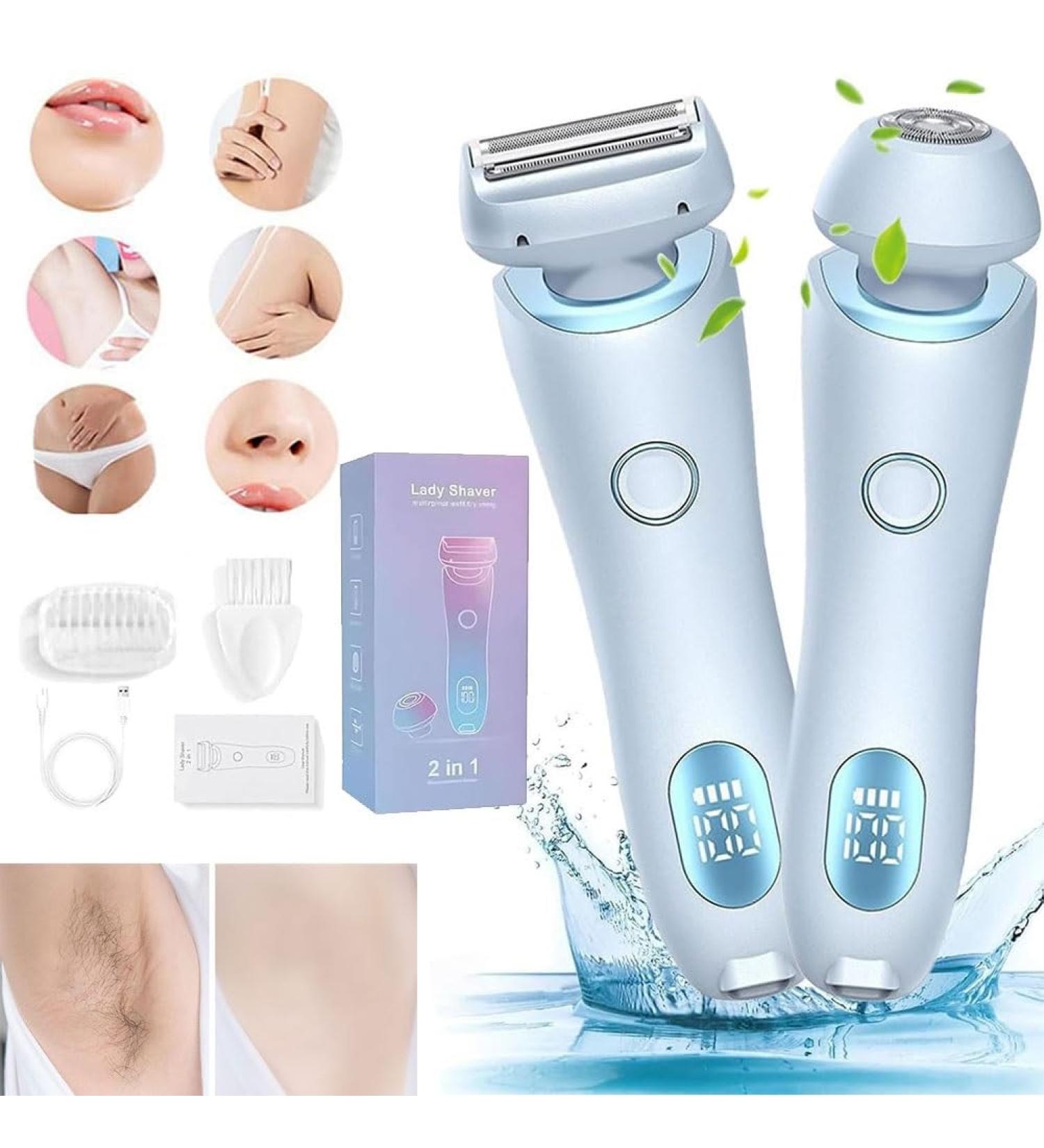 Duskofficial Razor The Glide Pro 3.0 Razor 2 in 1 Waterproof Electric Razor for Women Livora Electric Shaver for Women Wet Dry Use for Face Chin Body Arm Leg Armpit Bikini Trimmer(Blue) - Buy Online on GoSupps.com