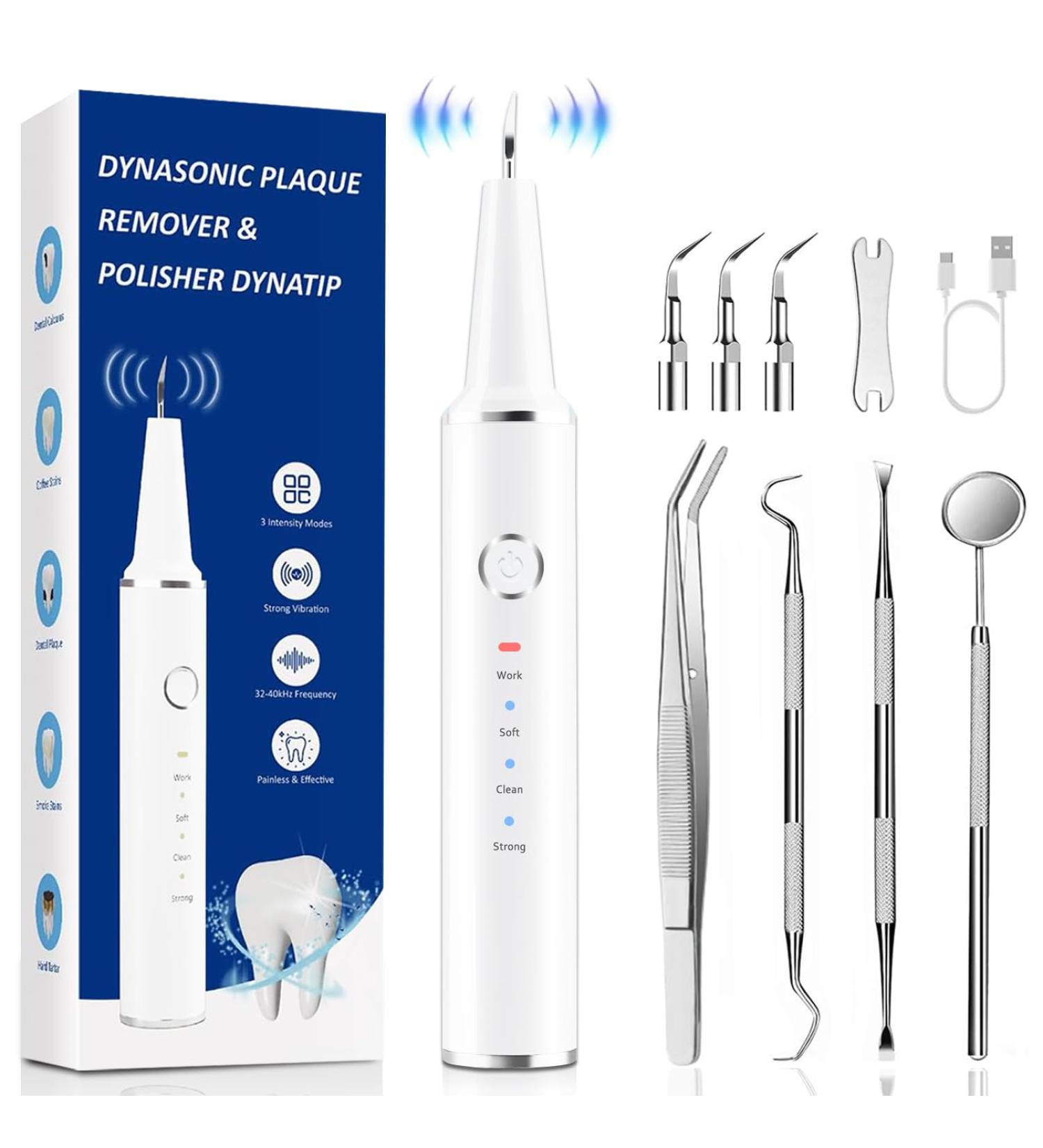 Plaque Remover for Teeth | 3 Modes & 4 Heads - Rechargeable Dental Calculus Cleaning Kit ASWE002 | International Shipping Available - Buy Online on GoSupps.com