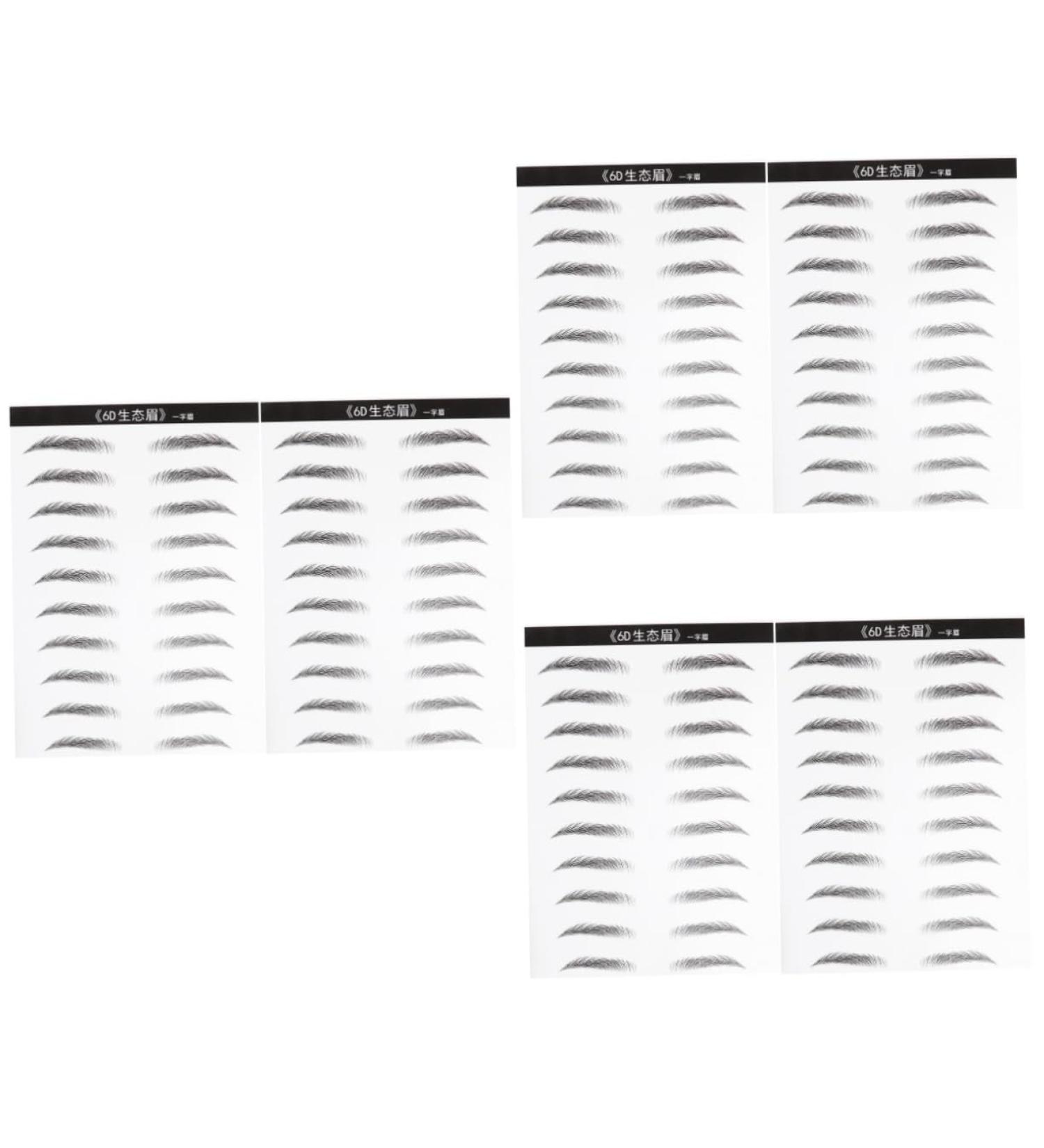 Housoutil Black Eyebrows 6 Sheets Pairs Authentic Eyebrows Tattoos Artificial Eyebrow Patch Eyebrow Stickers Water Proof 6d - Buy Online on GoSupps.com