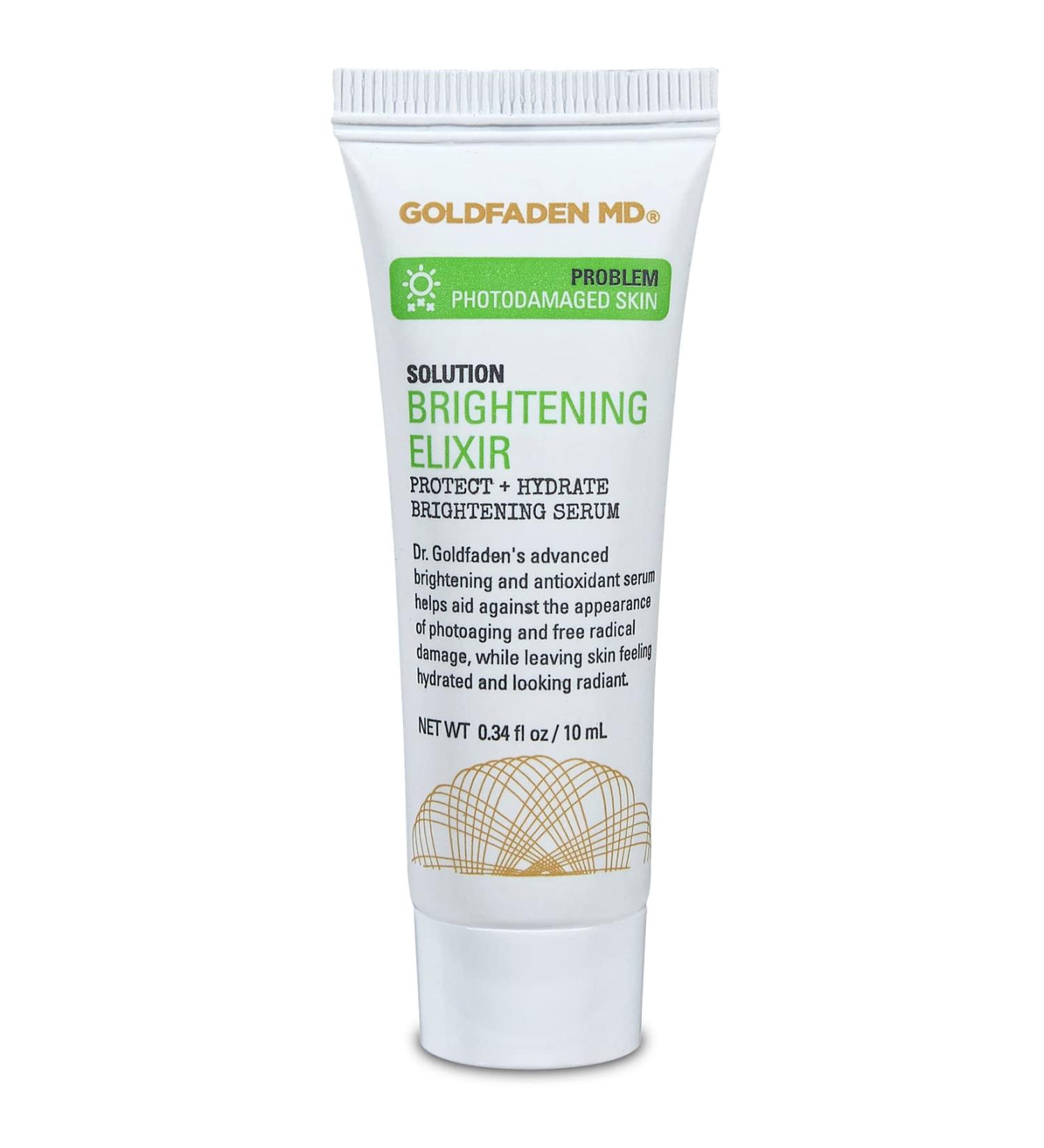 Goldfaden MD Brightening Elixir | Serum w/Vitamin C Ferulic Acid Vitamin B & Vitamin E Helps Aid Against Appearance of Photoaging | Leaves Skin Feeling Hydrated & Looking Radiant TRIAL .34 Fl Oz 0.34 Fl Oz (Pack of 1) - Buy Online on GoSupps.com