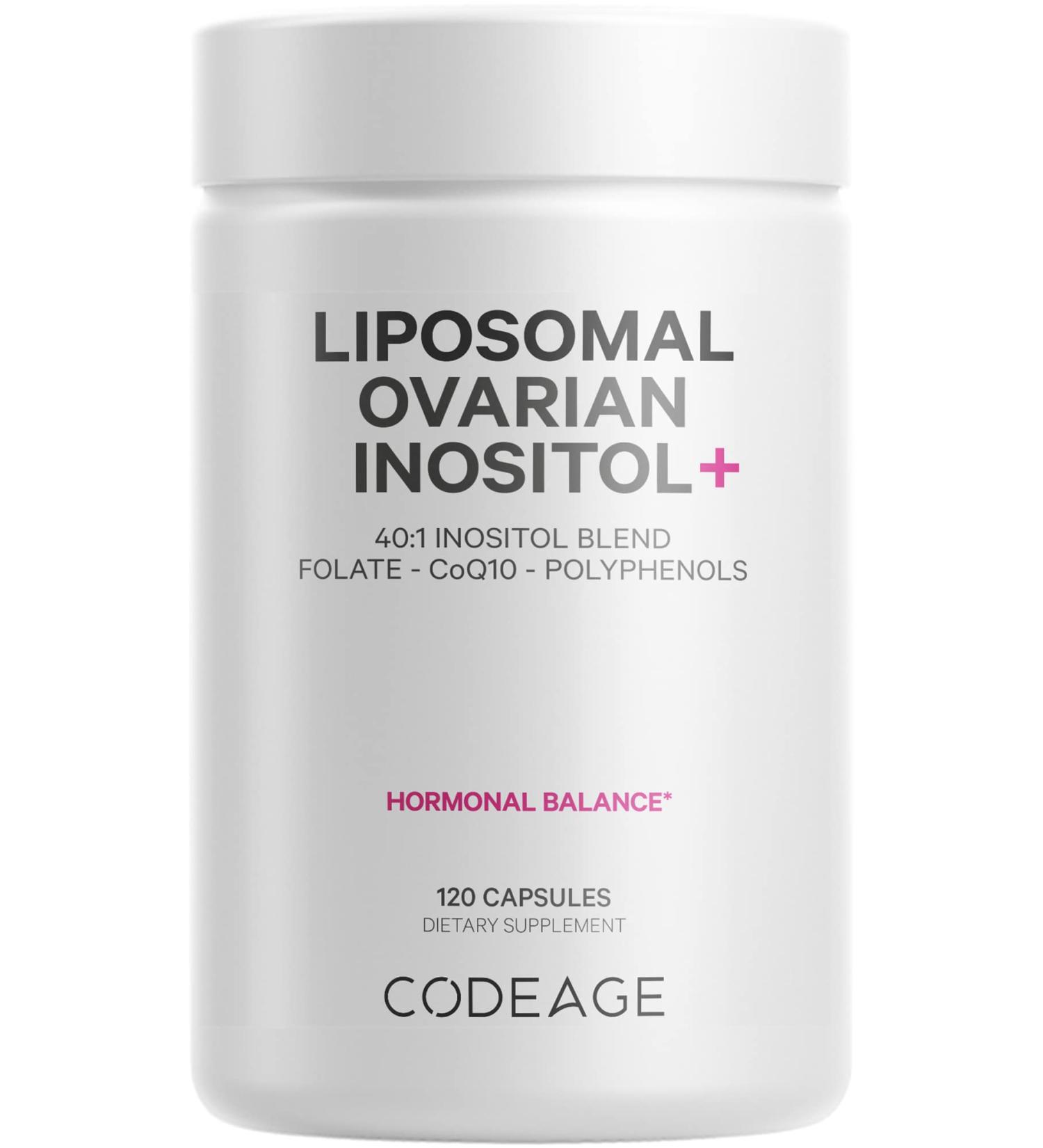 Codeage Liposomal Ovarian Inositol + Supplement - Hormonal Balance & Fertility Support - 120 Capsules - Buy Online on GoSupps.com