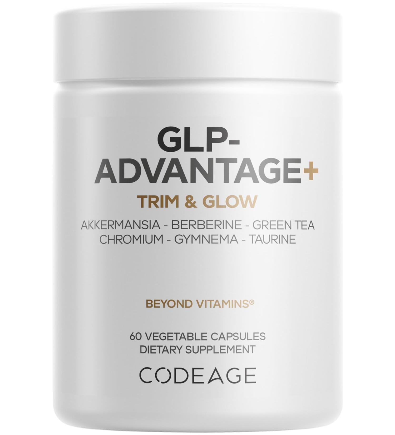 Codeage GLP-Advantage+ Supplement - Metabolic & GLP-1 Activity Support - Chromium Berberine Green Tea Gymnema Curcumin Taurine Resveratrol - Weight Management & Gut Health Non-GMO - 60 Capsules - Buy Online on GoSupps.com