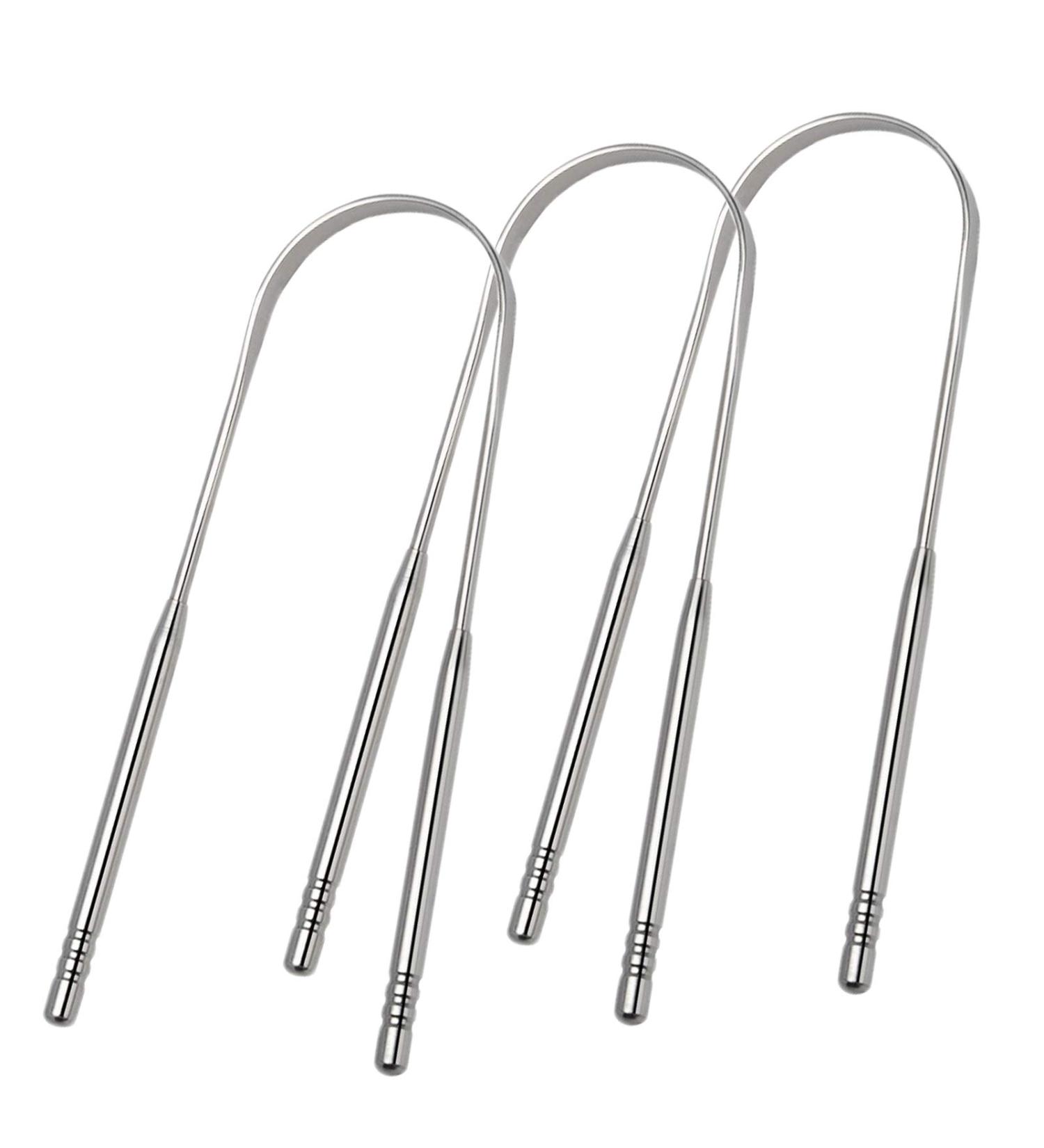 Medical Quality Stainless Steel Tongue Scraper - 3 Pack for Bad Breath | Zounge Cleaners & Orthodontic Delivery - Buy Online on GoSupps.com