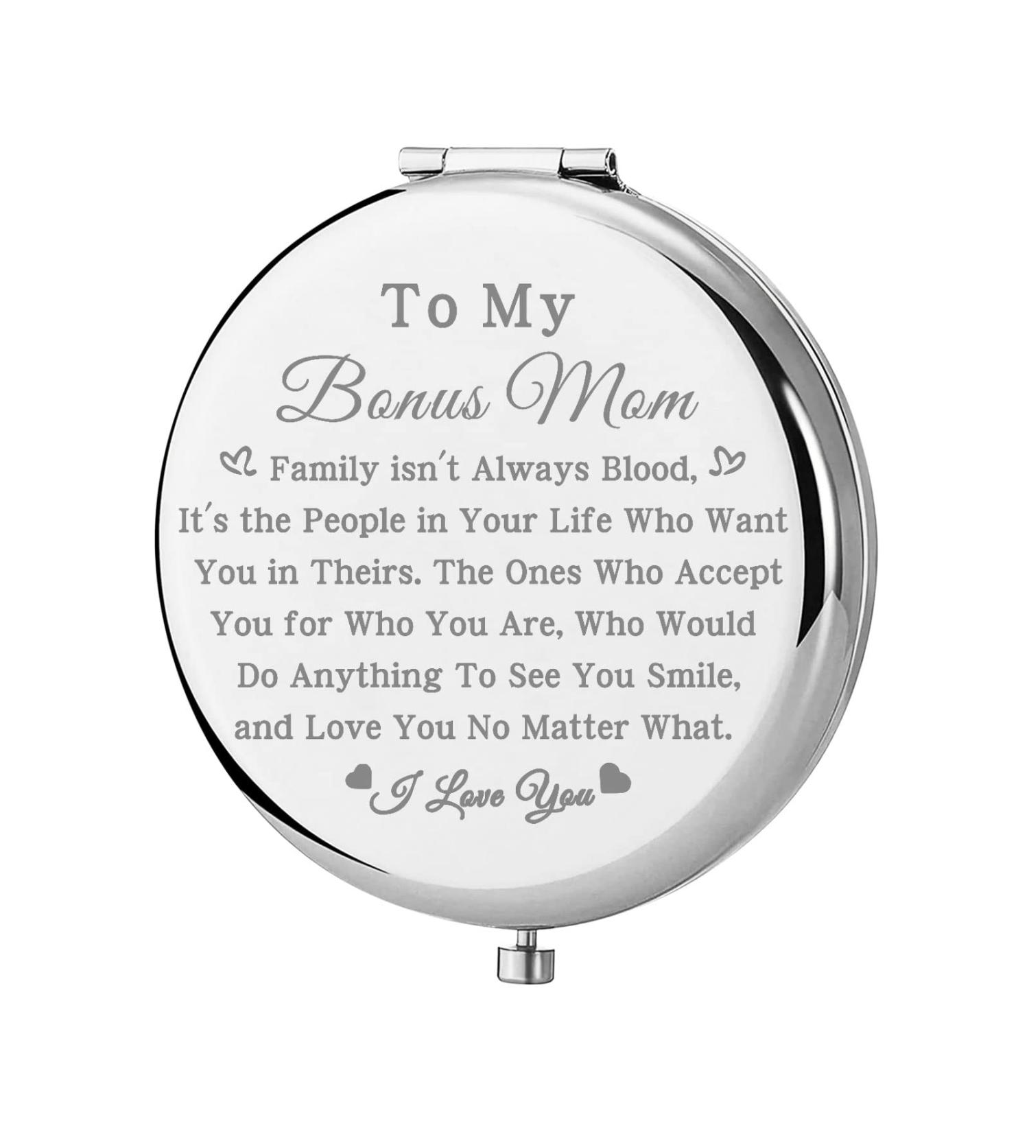 Bobauna Bonus Mom Pocket Mirror - Step Mother Gift, Adoptive Mother Makeup Mirror | Unique Family Isn't Always Blood Design (Bonus Mom -S) - Buy Online on GoSupps.com