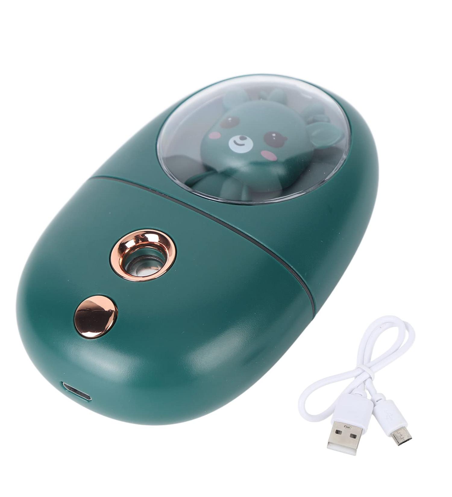 Facial Mist Sprayer Silent ABS Cute Animal Face Mist Humidifier USB Rechargeable 500mah for Office (Green) - Buy Online on GoSupps.com