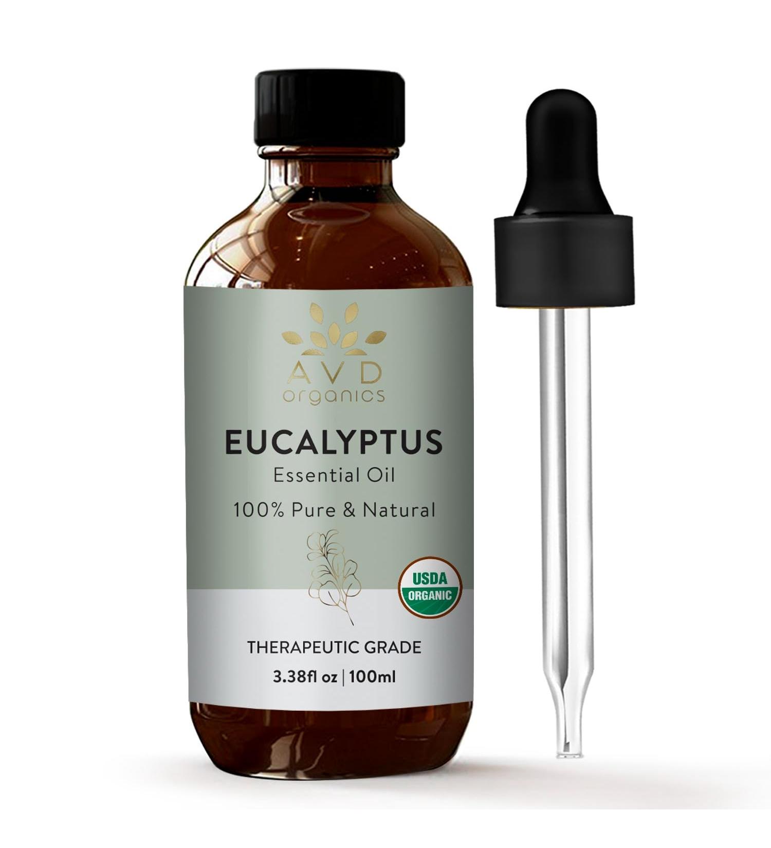 Eucalyptus Essential Oil 100ml - 100% Natural USDA Organic - Aromatherapy Diffuser Skin & Hair Care - Pure Eucalyptus Oil for Wellness - Buy Online on GoSupps.com