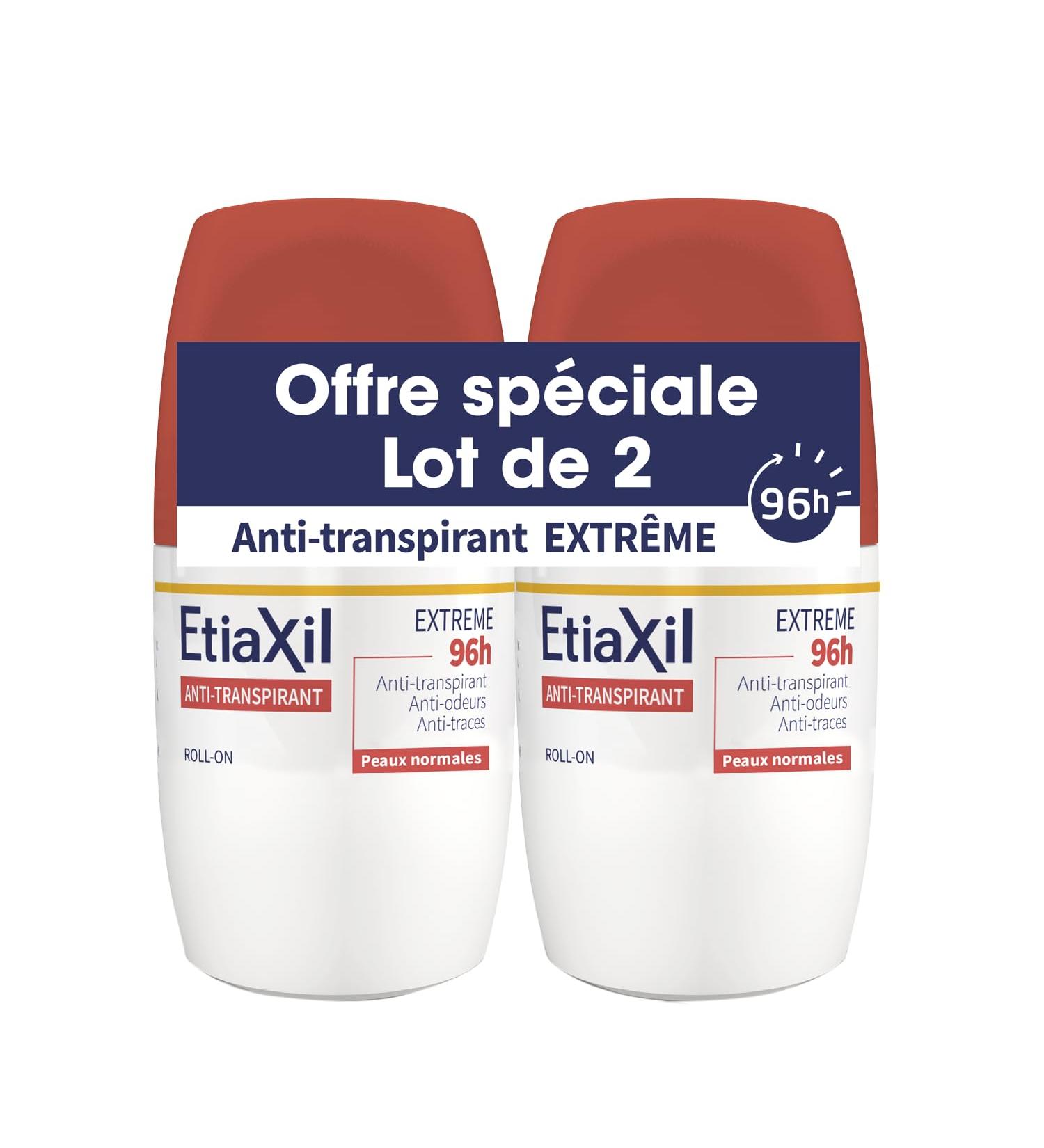  Etiaxil Etiaxil Antiperspirant Deodorant Armpits Extreme 96h Roll-on 2x50ml - Buy Online on GoSupps.com