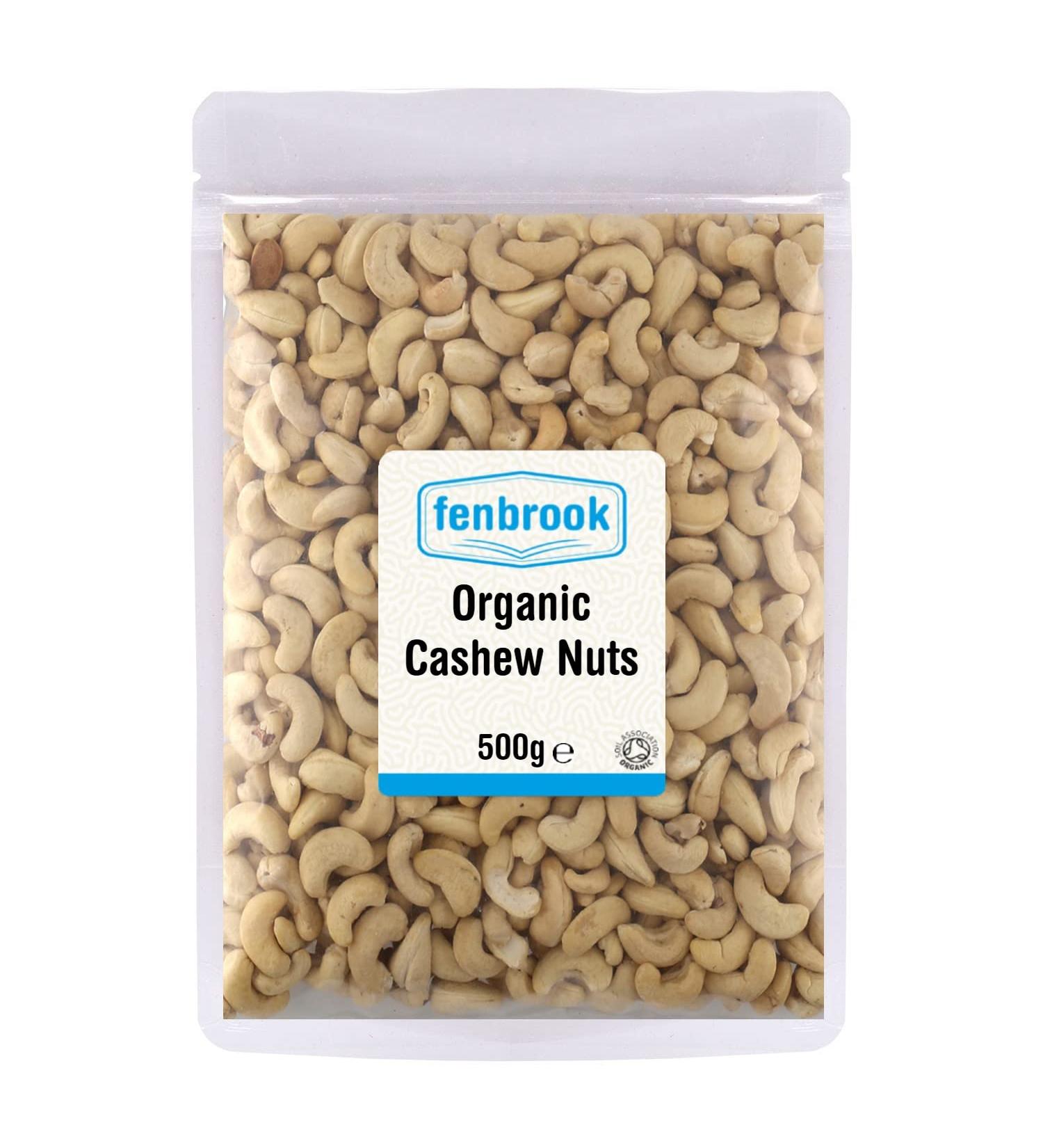 Organic Cashew Nuts (Whole) 500g Certified Organic by Fenbrook Organic - Buy Online on GoSupps.com