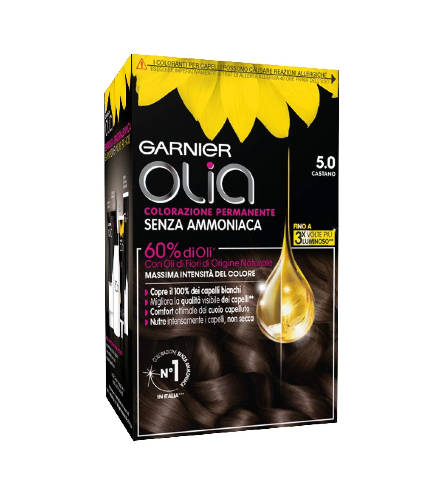Garnier Olia permanent colouring and bleaching 5.0 Castano - Buy Online on GoSupps.com