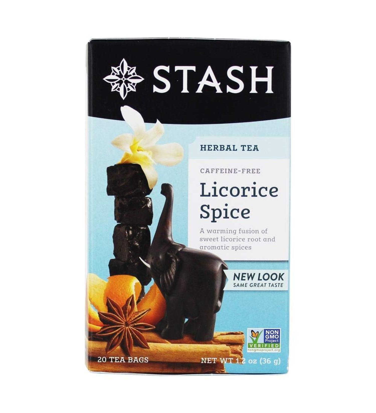 Stash Tea - Caffeine-Free Licorice Spice Herbal Tea - 20 Tea Bags - Buy Online on GoSupps.com