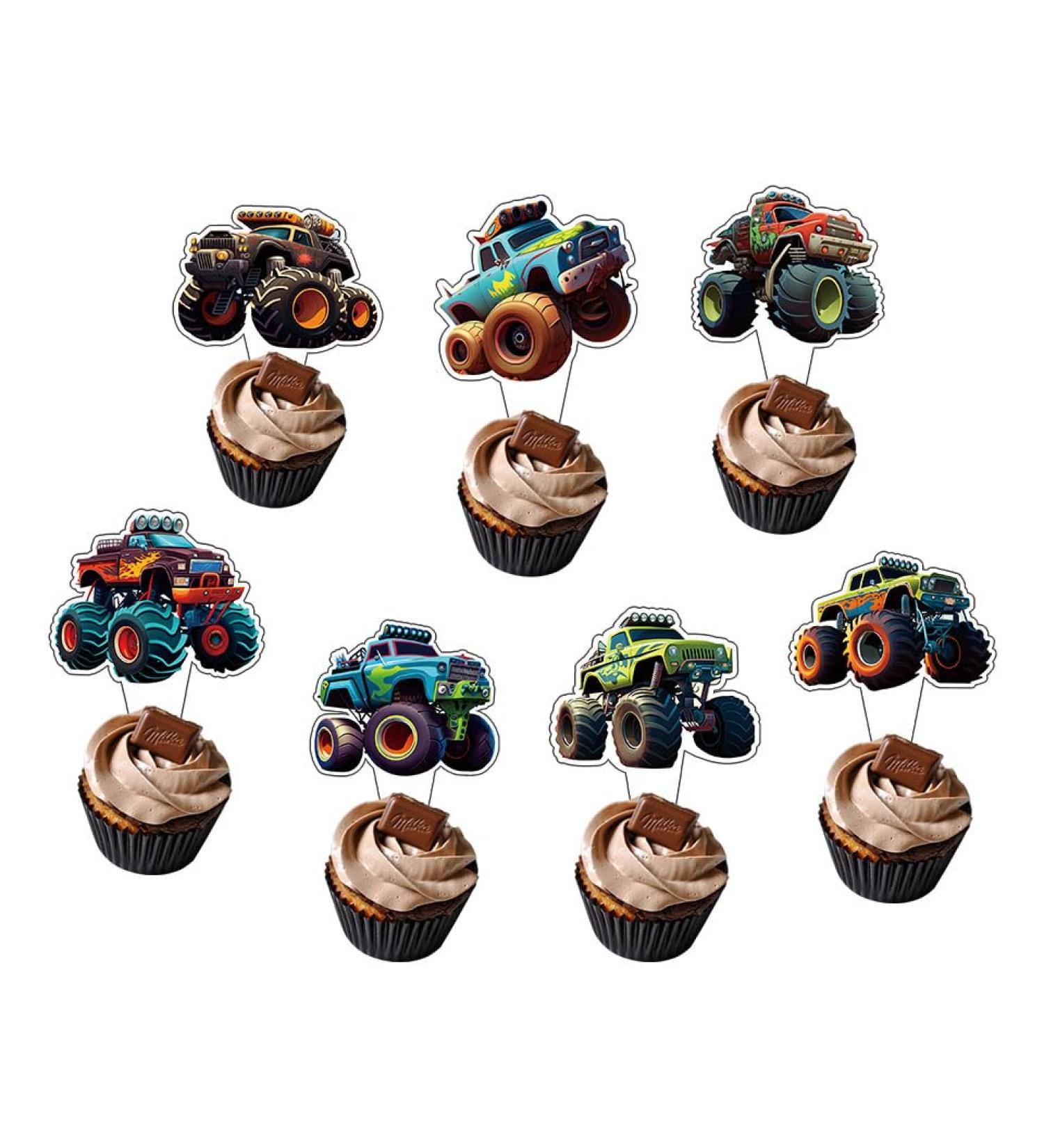 Adlight Monster Truck Birthday Party Supplies 56Pcs Monster Truck Cupcake Toppers Monster Truck Party Decorations for Boys Birthday Party Favors. - Buy Online on GoSupps.com