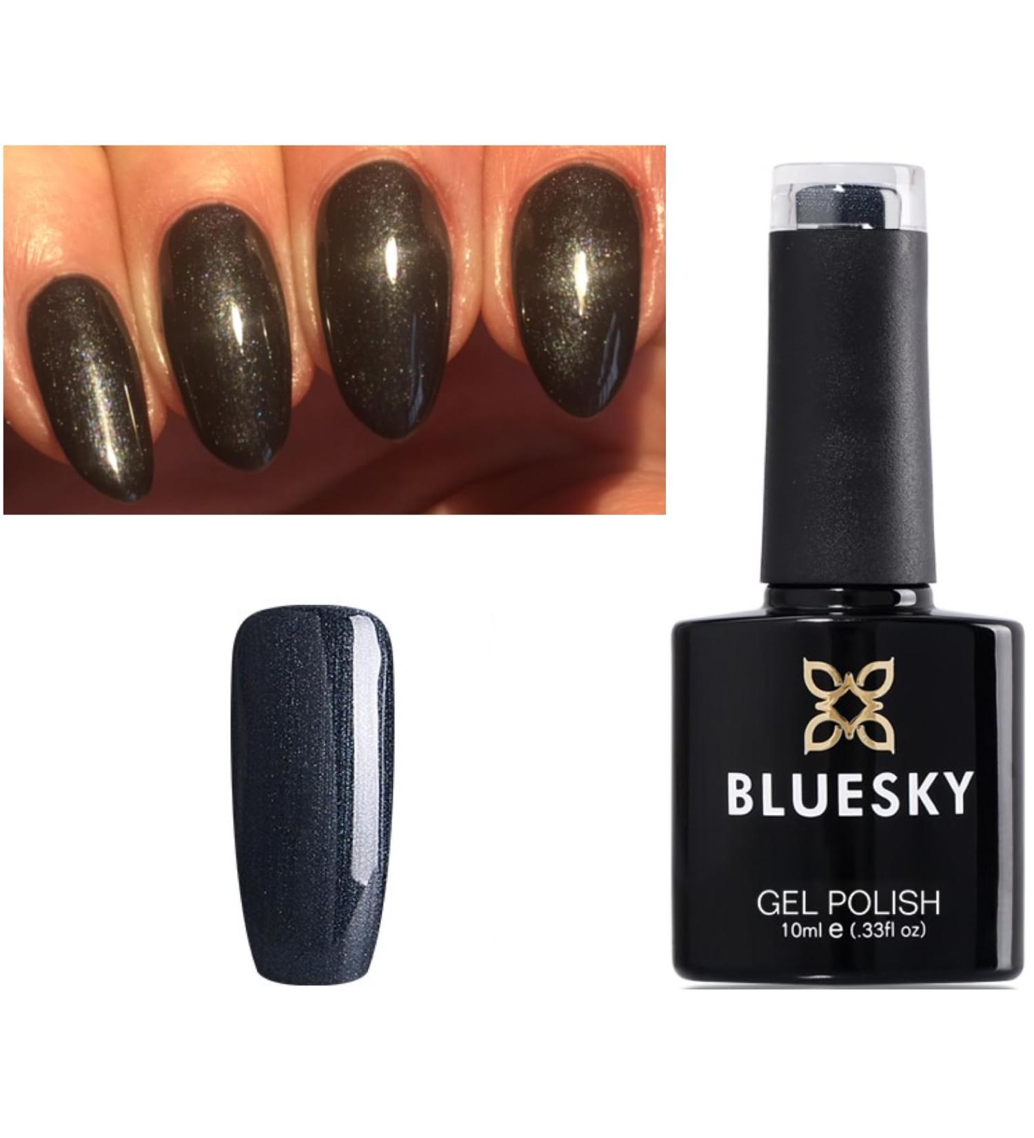 Bluesky Nail Gel Polish Grey Shimmer Overtly Onyx Dark GREY SHIMMER 80540 UV LED Soak Off 10ml - Buy Online on GoSupps.com