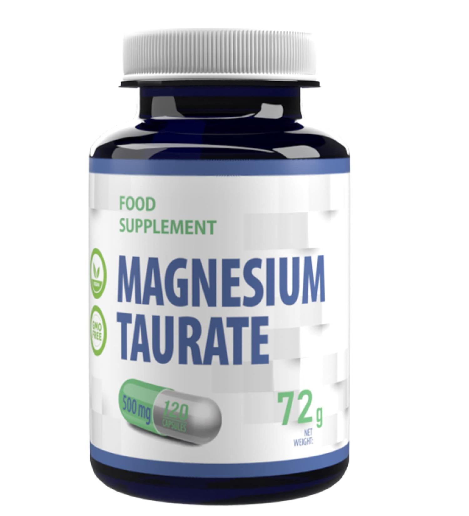 Magnesium Taurate 2000mg per serving 120 Vegetable Capsules Certificate of Analysis from AGROLAB Germany very powerful gluten and GMO free - Buy Online on GoSupps.com