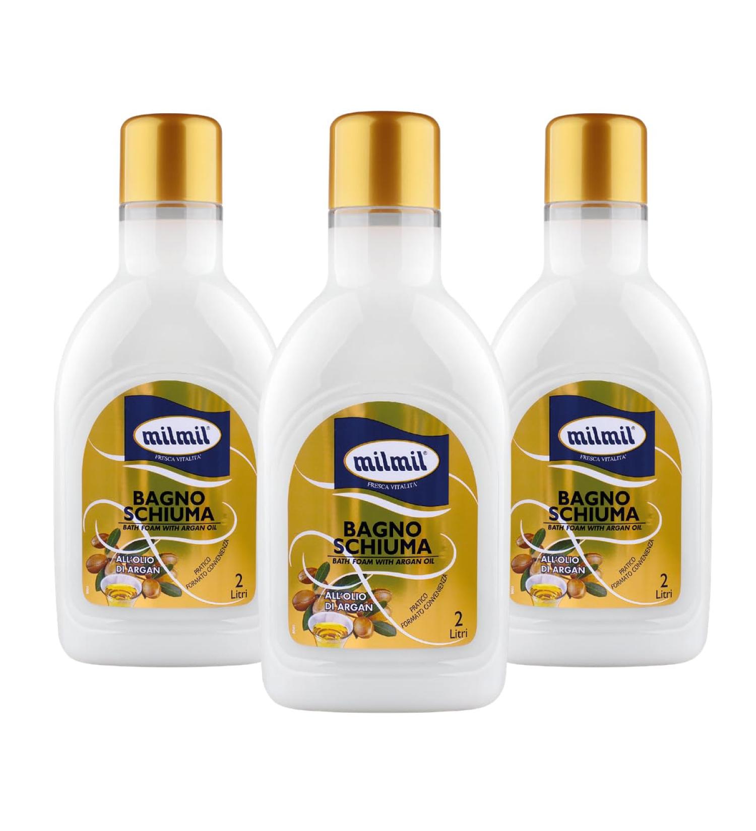 Milmil Milmil Bath Mousse Argan Oil Scent Practical Size Dermatologically Tested - 3 x 2000 ml