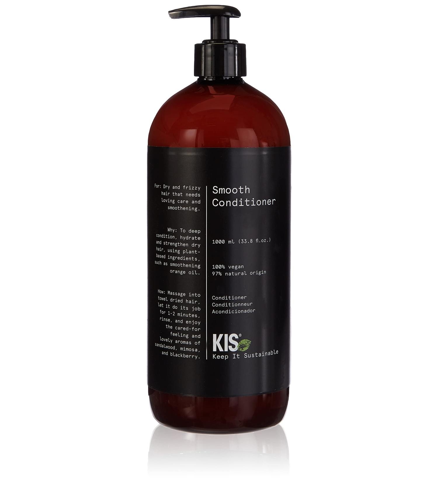 KIS Green Smooth Conditioner 1000ml - Vegan Sulfate-Free for Dry & Frizzy Hair - Soothing Orange Oil - Buy Online on GoSupps.com