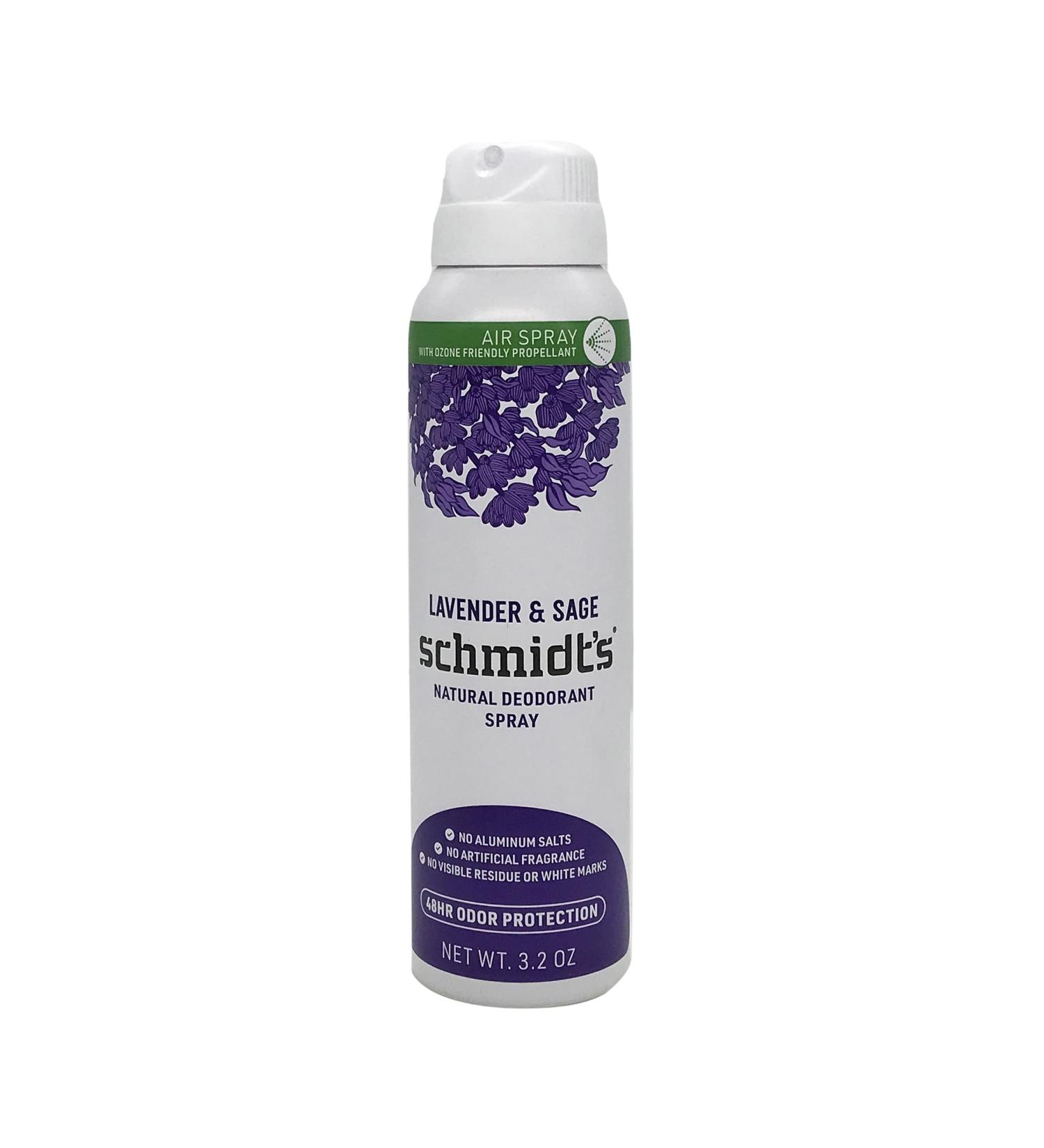Schmidt's Lavender & Sage Natural Deodorant Spray | 48H Odor Protection | Aluminum-Free, No White Marks | Vegan & Cruelty-Free | 3.2 oz - Buy Online on GoSupps.com