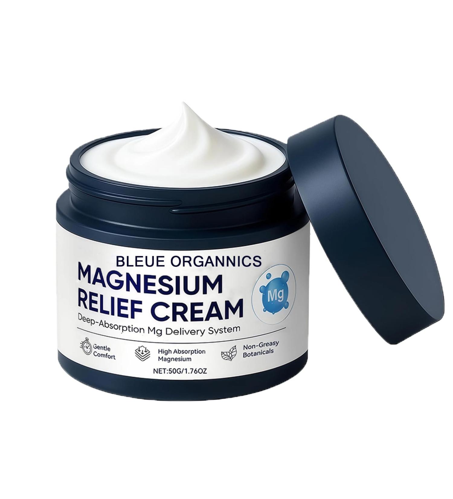 BOFEAFQ Bleue Organics Magnesium Cream Bleue Organics Nighttime Magnesium Lotion Relief Cream with Arnica Fast Absorbing Non-Greasy
