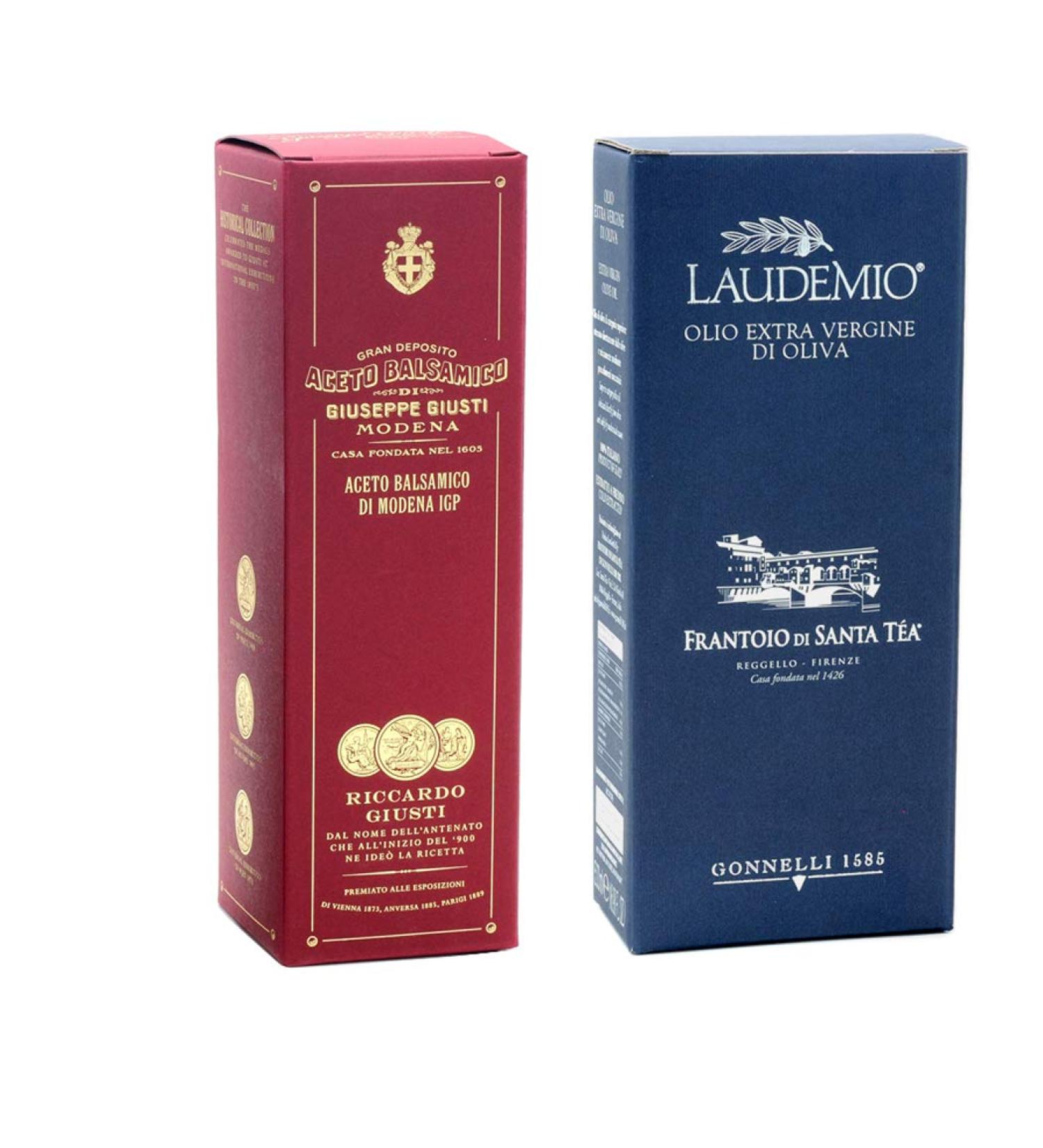  Olico Selections Giusti Santa Tea Set Modena Balsamic Vinegar IGP 3 Gold Medals 250 ml and Extra Virgin Laudemio Olive Oil 500 ml - Buy Online on GoSupps.com