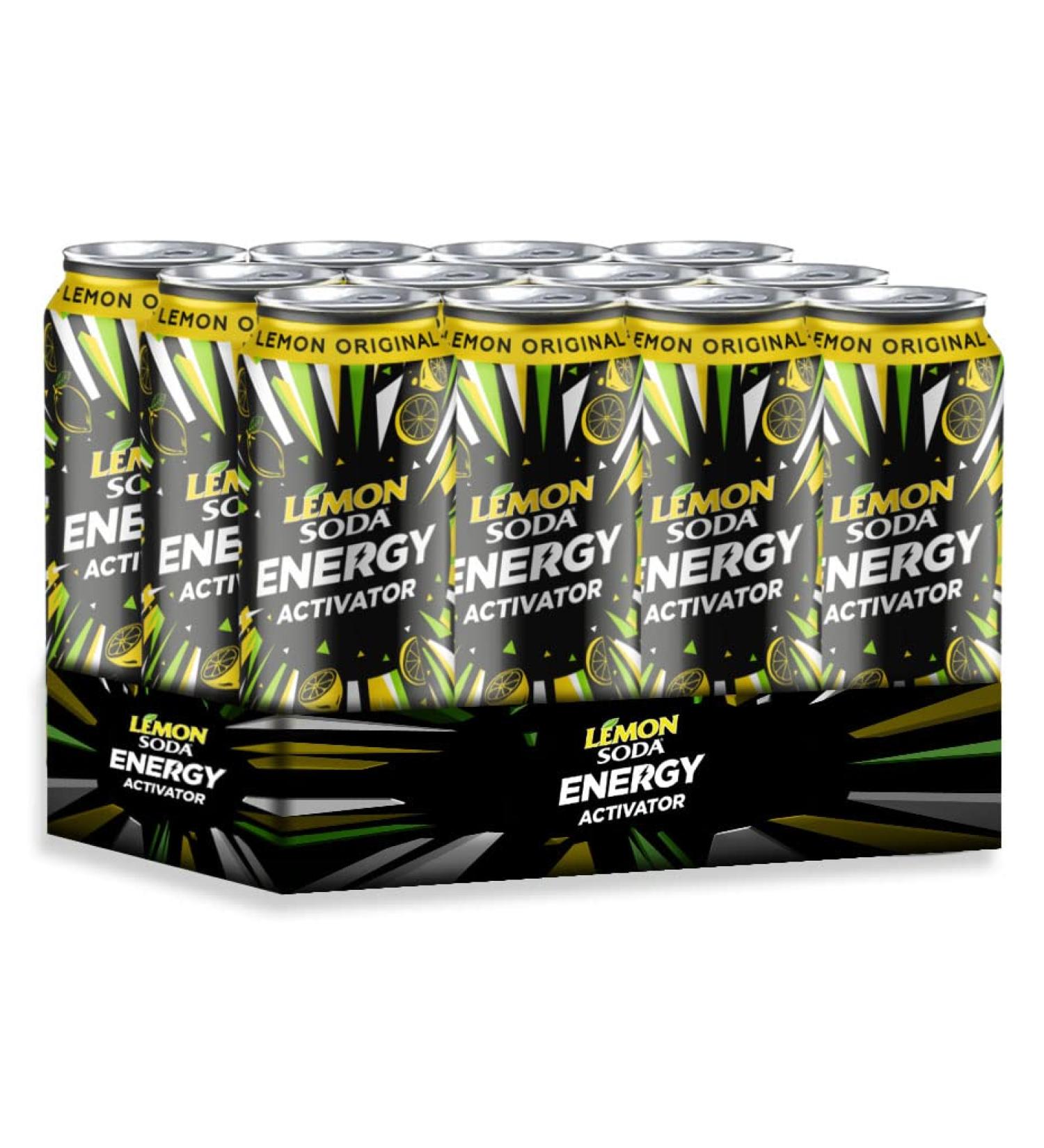 CAIYA Lemonsoda Energy Activator - Original Lemon Flavour - 33cl 330ml Pack of 12 - Lemon Soda (New Packaging)