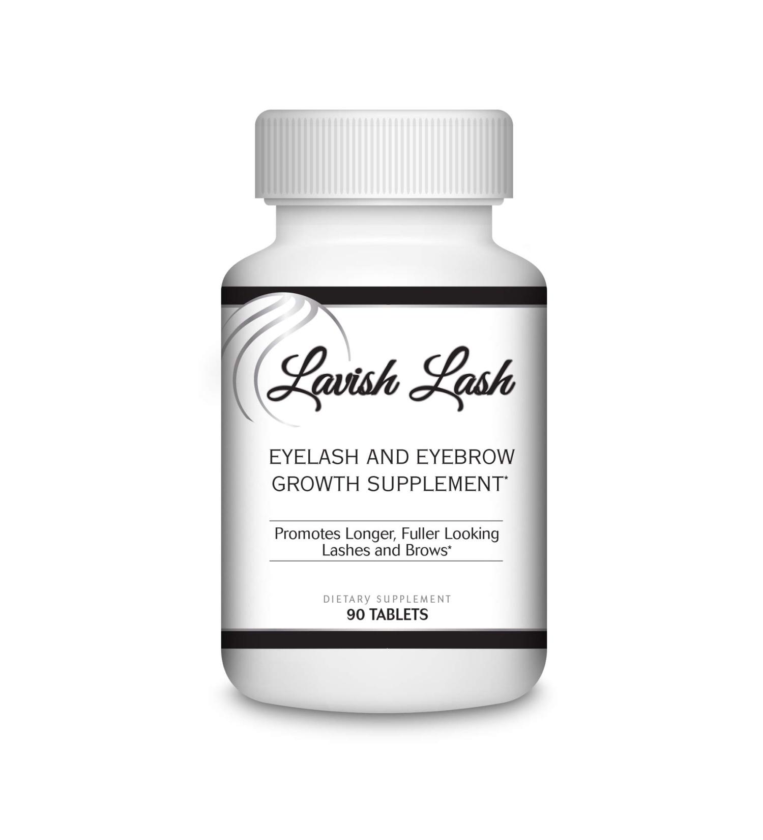 Lavish Lash Eyelash & Eyebrow Growth Supplement with Biotin - 90 Tablets - Buy Online on GoSupps.com