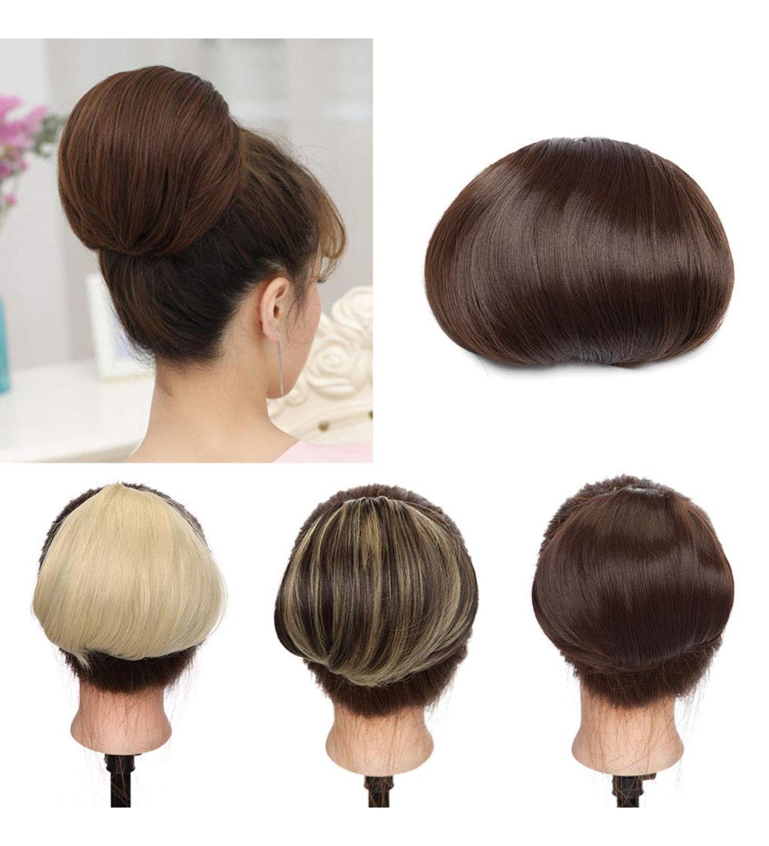 Hepburn Updo Hairpiece Scrunchie - Medium Brown | Wavy Bridal Chignon Wig Extension - Buy Online on GoSupps.com
