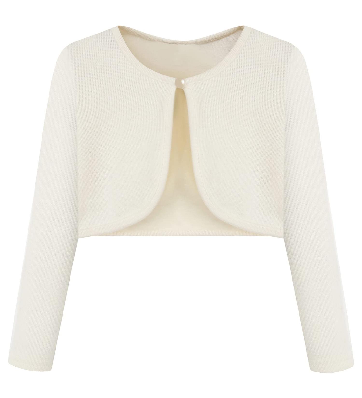 Bonny Billy Girls Knitted Cotton Cardigan Shrug - Off White - 10-11 Years - Buy Online on GoSupps.com