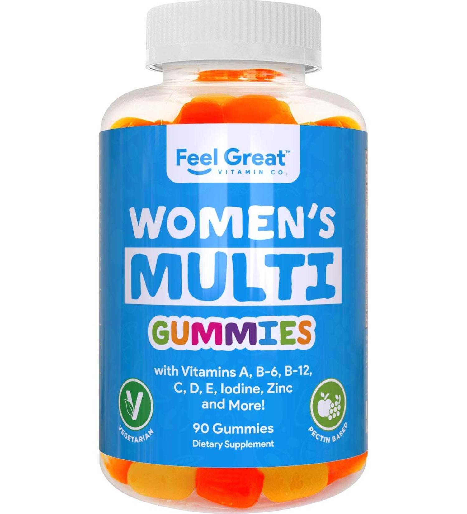 Feel Great Vitamin Co Women's Multivitamin Gummy | Essential Vitamin Blend for Women | Supports Women's Health | Chewable Gummy Supplement with Vitamin A, B-6, B-12, C, D, E, Biotin, Choline, Folic Acid, Zinc, and More - Buy Online on GoSupps.com