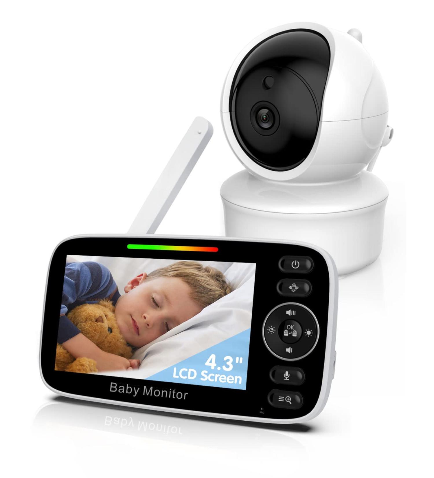 MOXTOYU Video Baby Monitor 4.3 HD Screen with 2-Way Talk, Night Vision, Temperature Monitoring, 8 Lullabies - Perfect Gift for Newborns - Buy Online on GoSupps.com