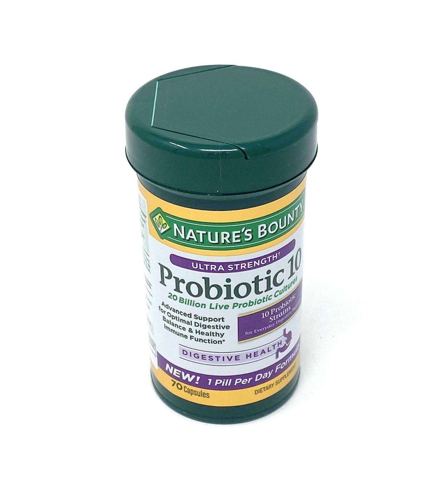 Nature's Bounty Ultra Strength Probiotic 10 - 70 Capsules | Digestive, Immune & Respiratory Health Support - Buy Online on GoSupps.com