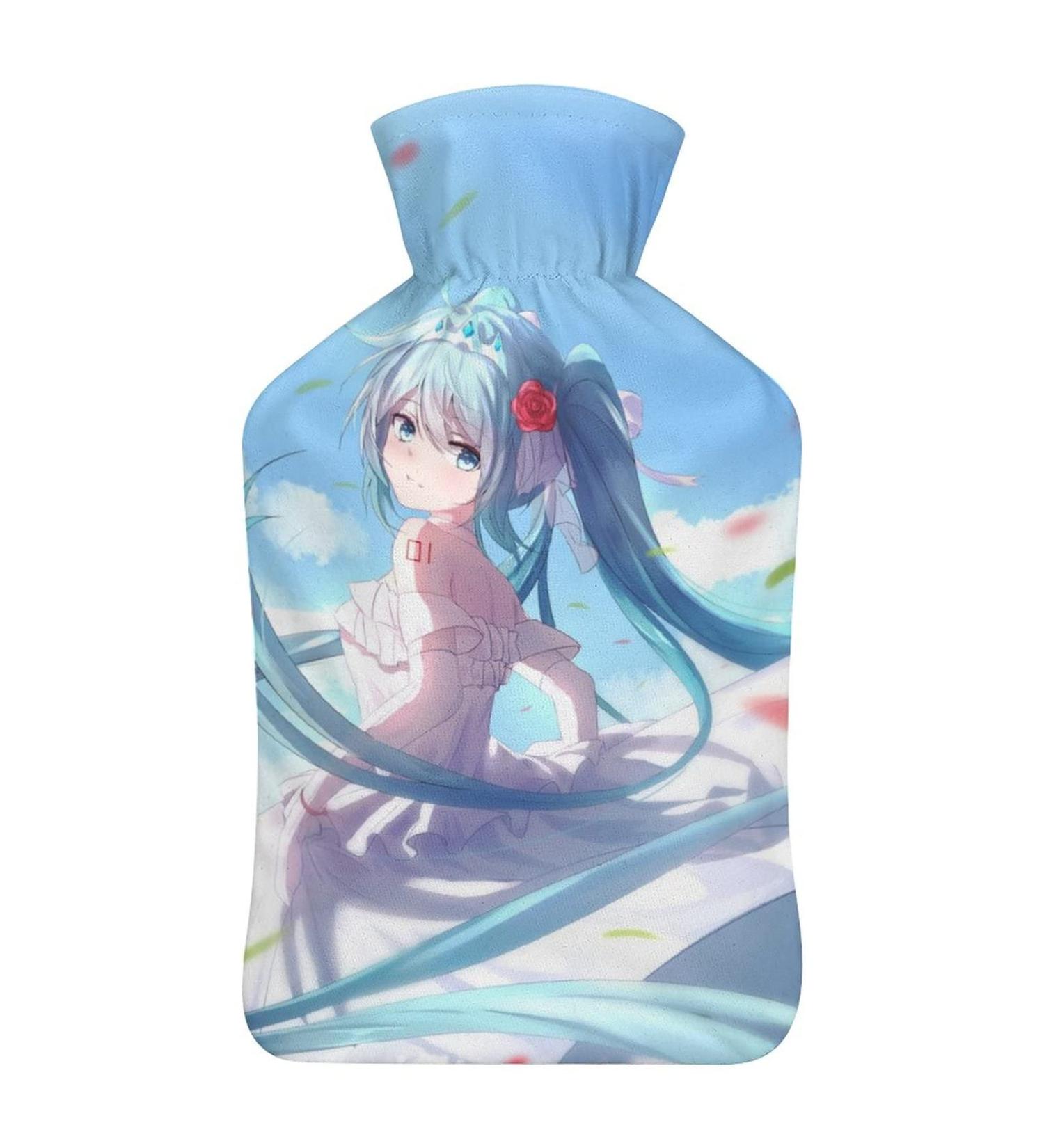 Anime Girl Hot Water Bottle with Plush Cover - Hand Warmer for Adults & Kids | 26.5x15.3cm - Perfect for Cozy Nights - Buy Online on GoSupps.com
