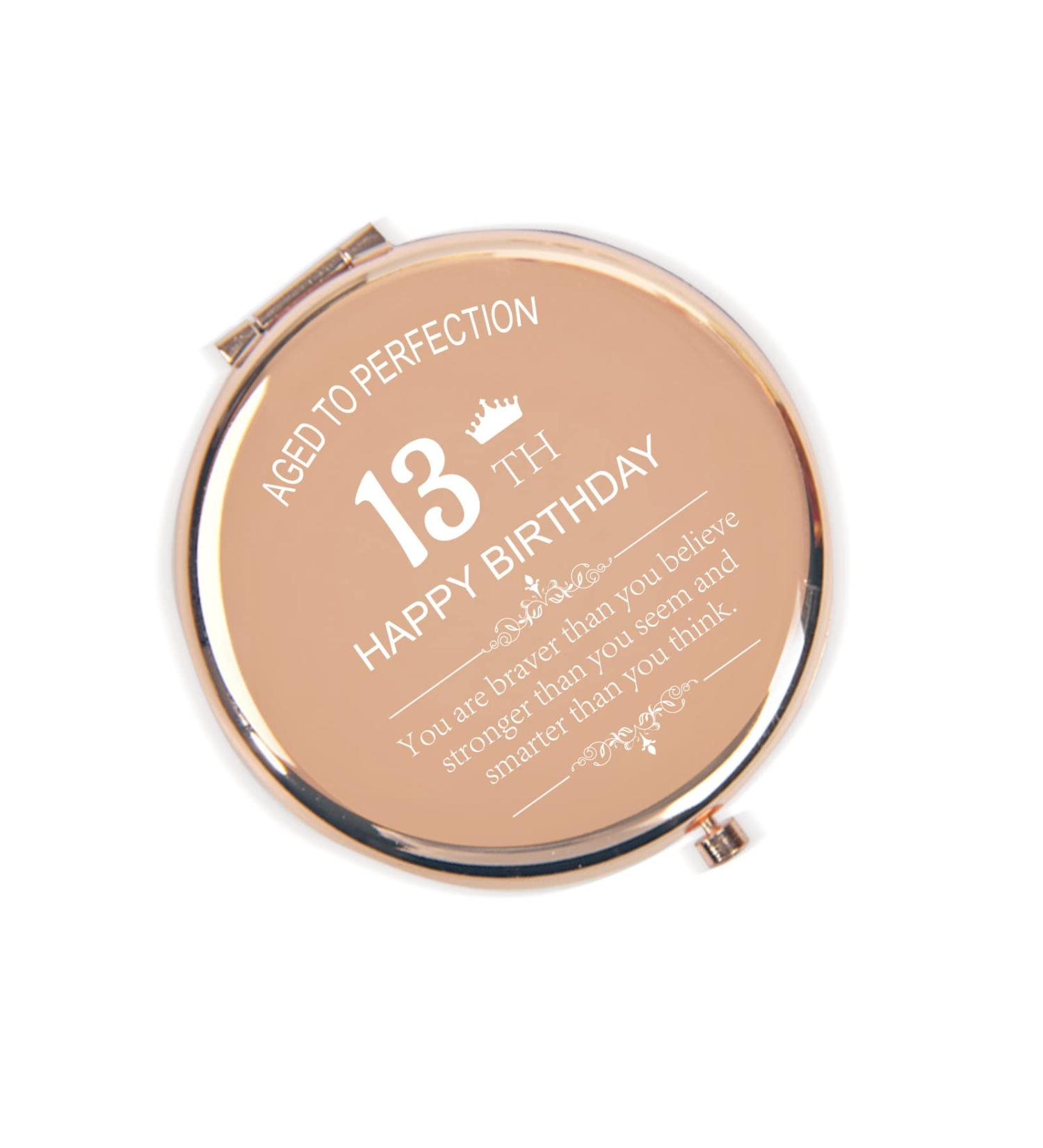 Sweet 13th Birthday Gift for Girls - Compact Mirror for Daughter, Granddaughter, Sister, Niece - 13th Happy Birthday Gift Idea - Buy Online on GoSupps.com