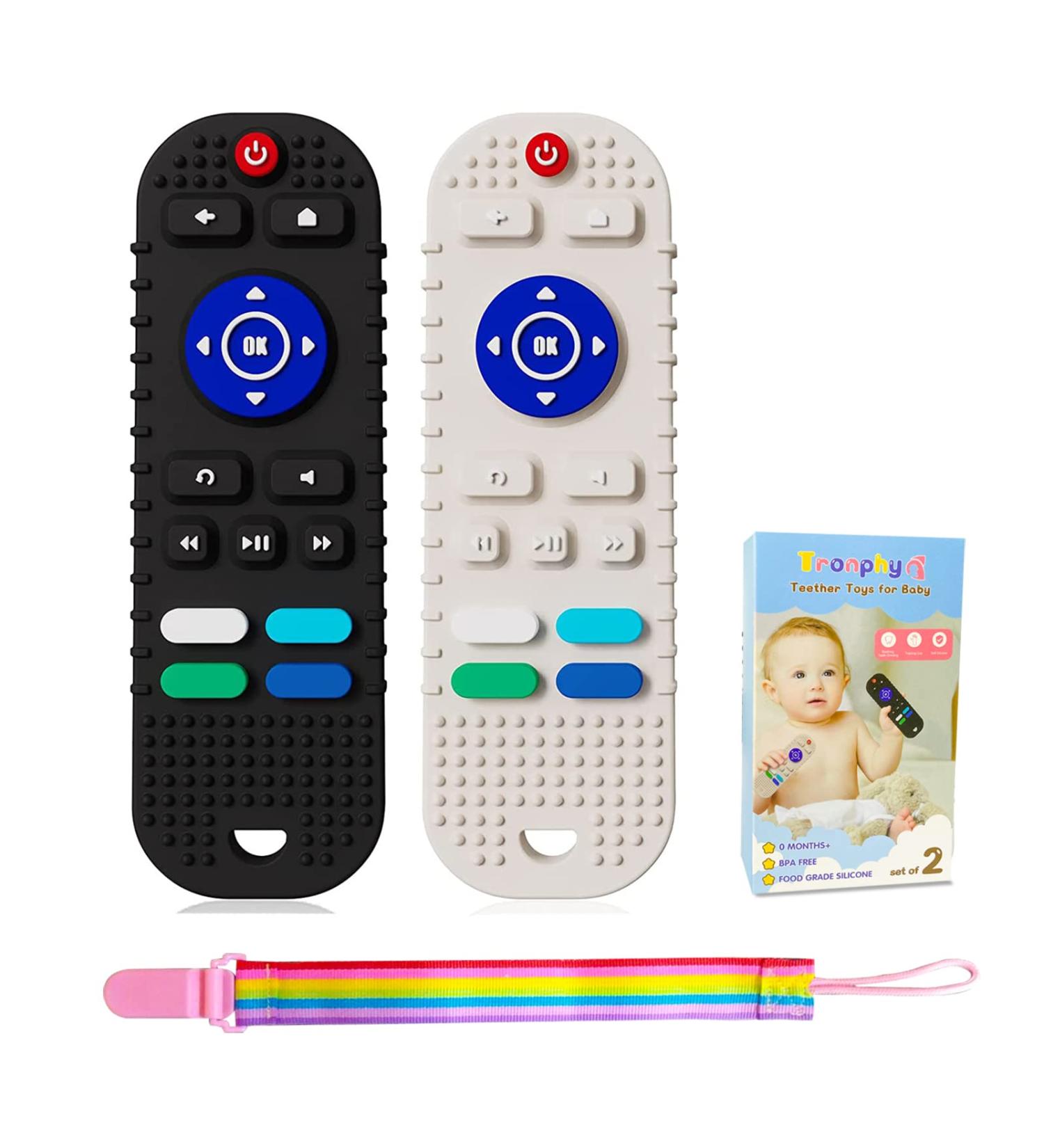 Tronphy Silicone Baby Teething Toys Remote Control Shape Teething Toys Set for Toddler 3-6 6-12 Months BPA Free Baby Teethers Relief Soothe Toys Chew Toys for Infant - 2 Pcs(Black & White) - Buy Online on GoSupps.com
