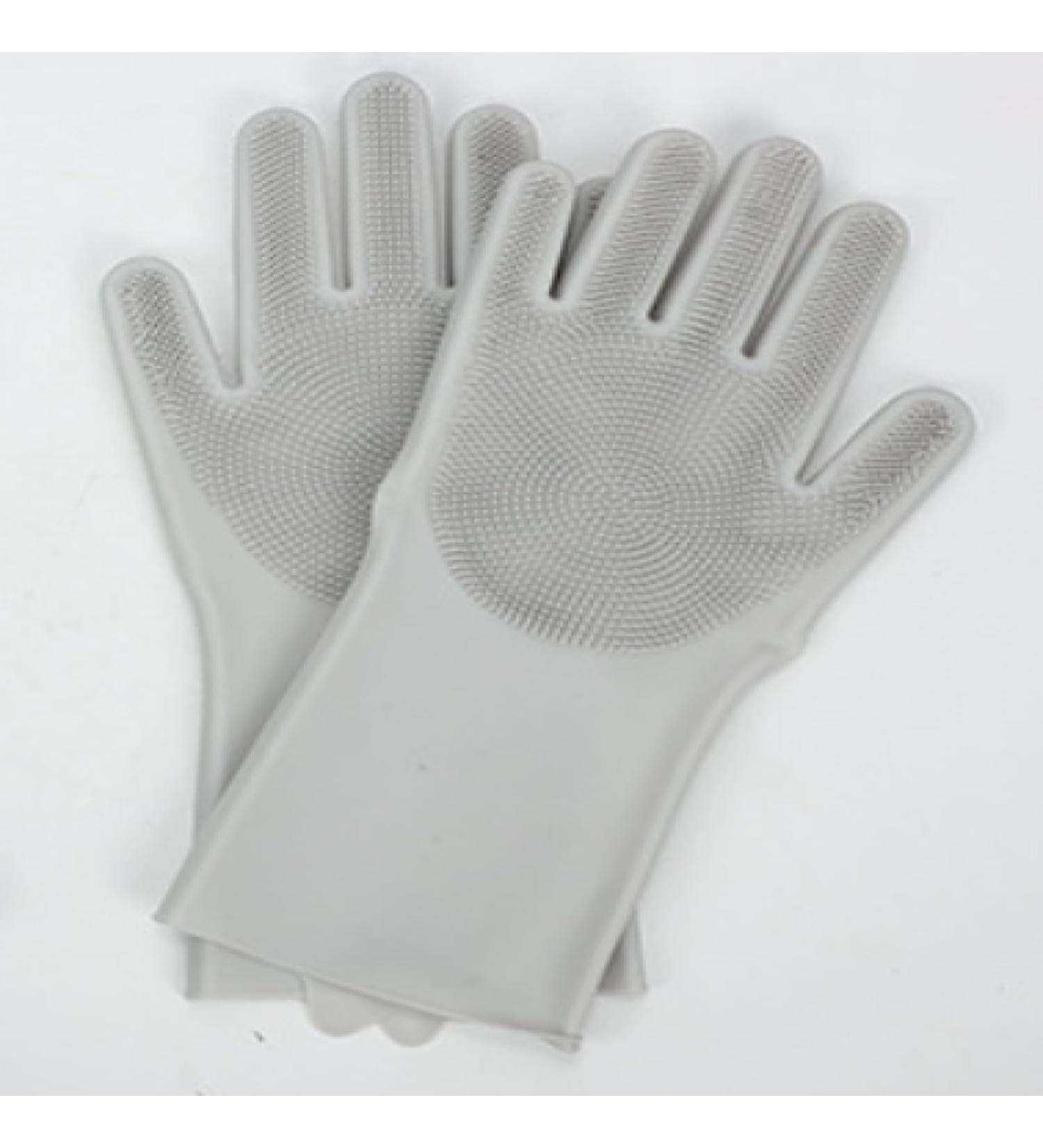 Multifunctional Silicone Dishwashing Gloves for Household Waterproof Kitchen Cleaning Gloves Thin Pet Bath Gloves gray One-size-fits-all - Buy Online on GoSupps.com