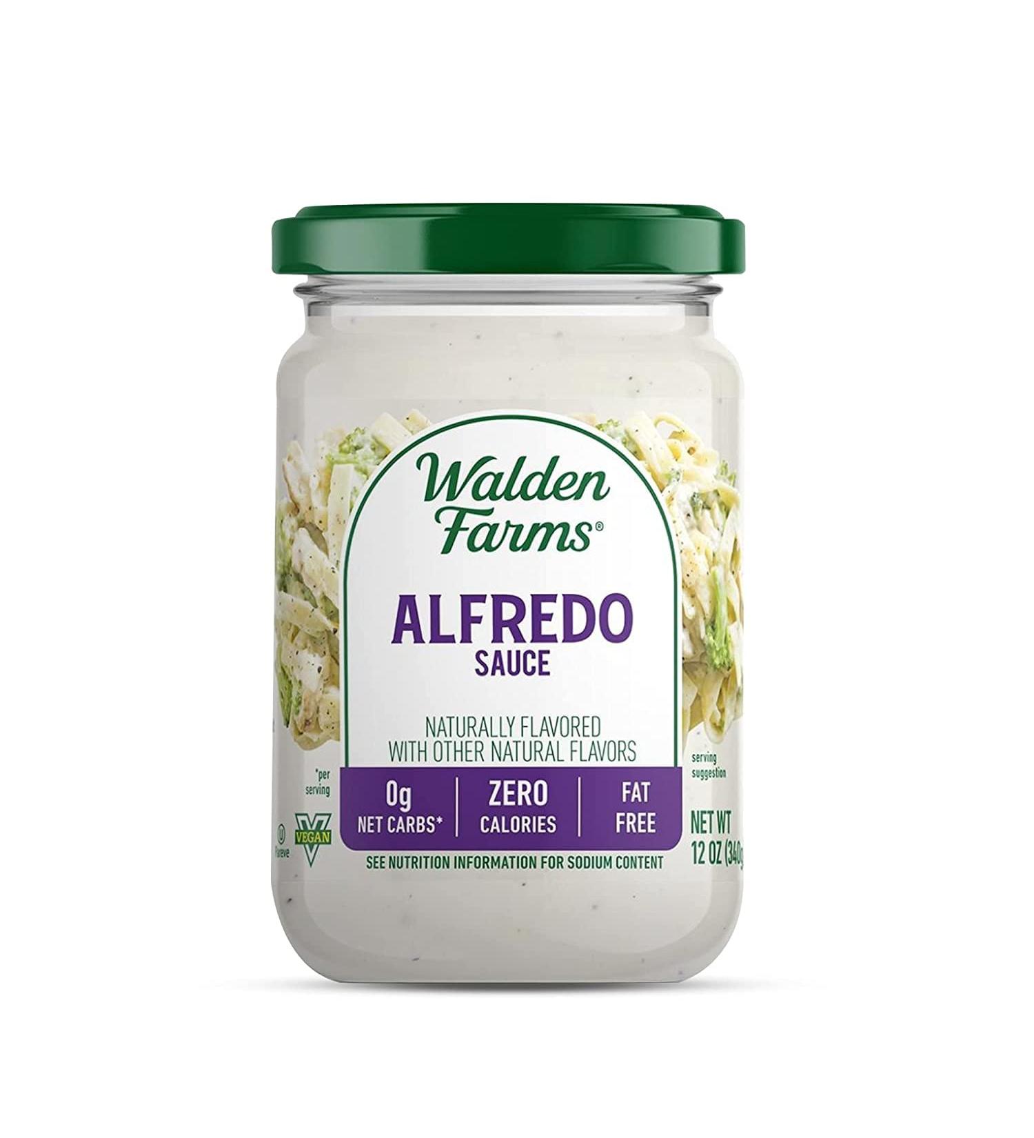 Walden Farms Light Alfredo Sauce 12 oz - Vegan & Keto Friendly, Non-Dairy Milk Substitute, 0g Net Carbs - Perfect for Chicken, Fish, Scampi & More - Buy Online on GoSupps.com