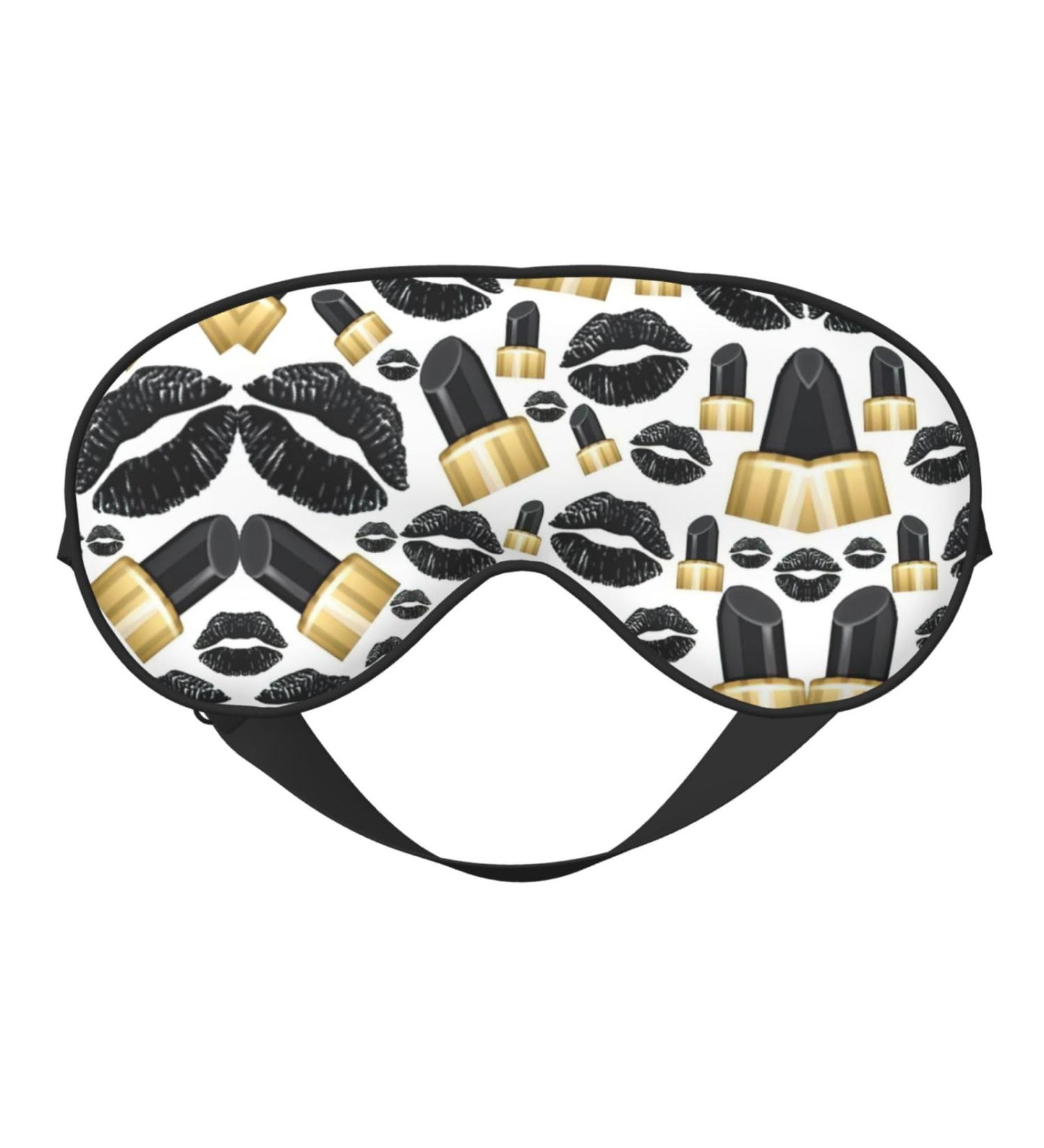 Cool Black Lipstick Soft Sleep Eye Mask - Breathable Female Eye Patch for Travel & Relaxation - Buy Online on GoSupps.com