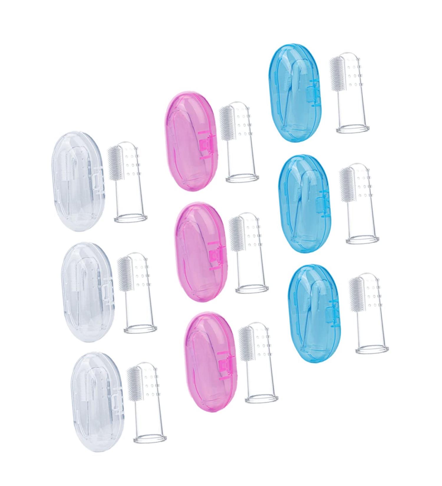 Minkissy 9-Piece Toddler Toothbrush Set | Infant Finger Toothbrush & Mouth Massage Device for Kids - International Shipping Available - Buy Online on GoSupps.com