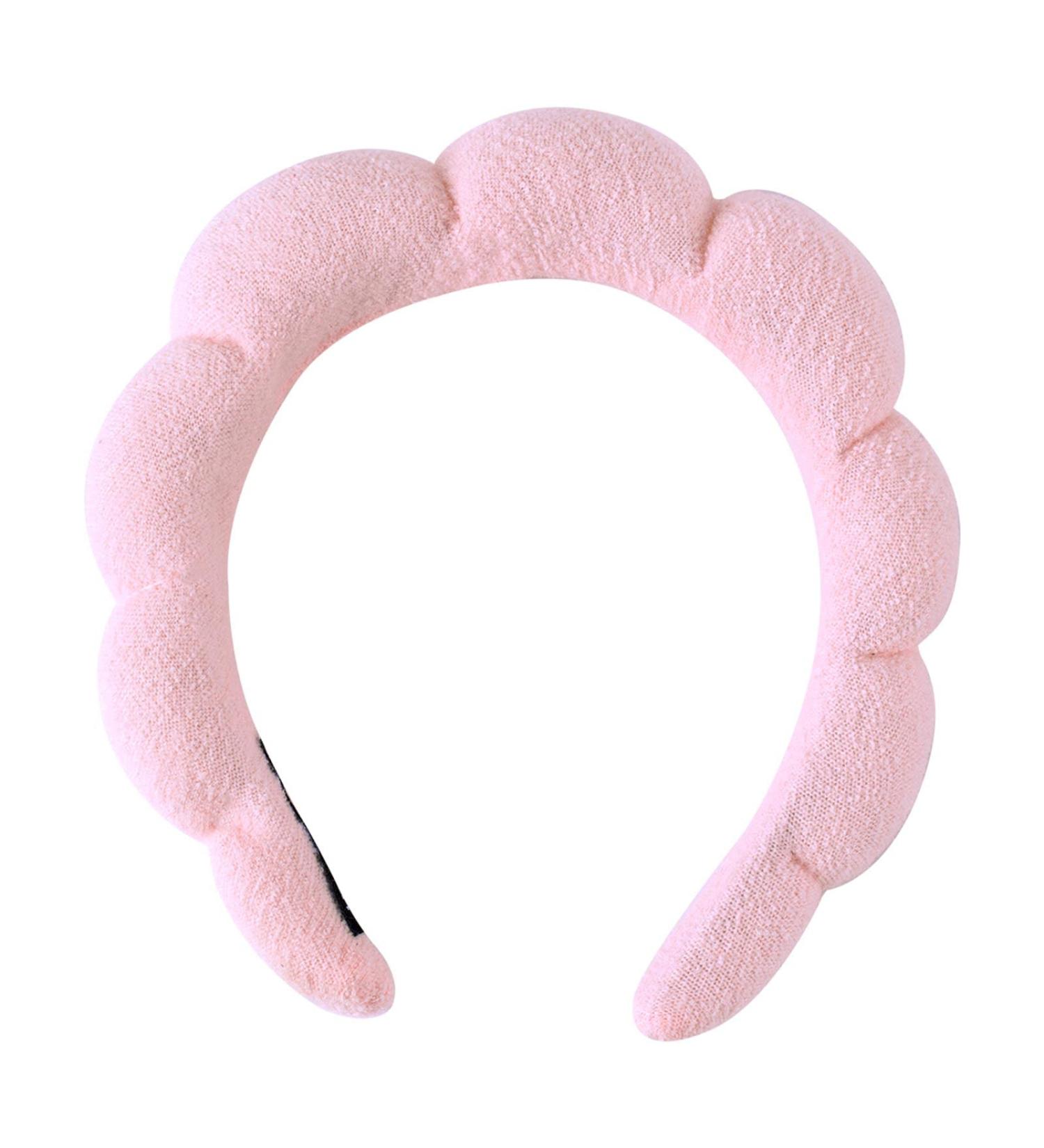 AYNKH Puffy Spa Headband Women Sponge Terry Towel Cloth Fabric Head Band Hair Accessories for Skincare Face Washing Makeup Shower (Pink) - Buy Online on GoSupps.com