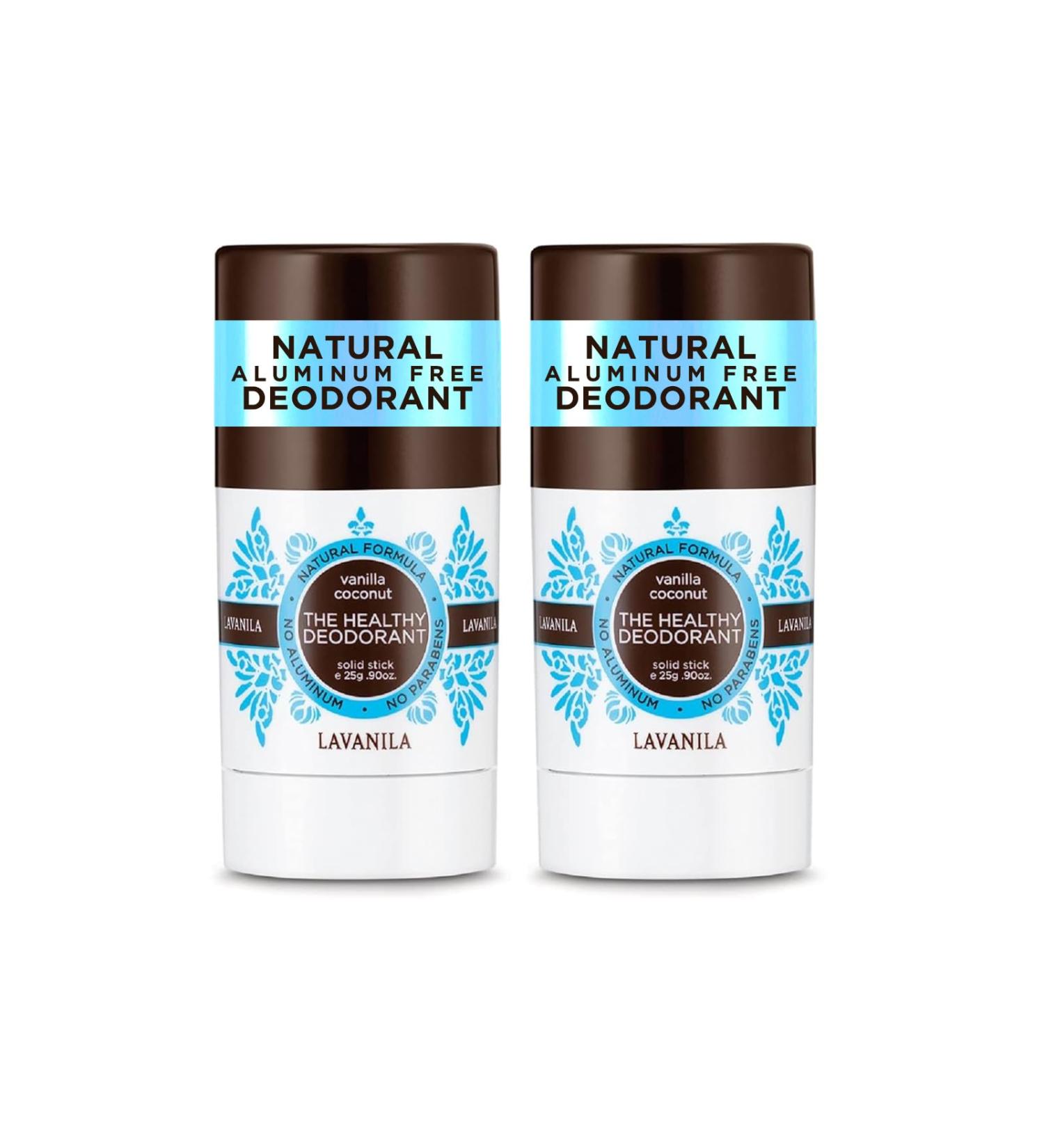 Lavanila Vanilla Coconut Aluminum-Free Mini Deodorant 2-Pack - The Healthy Deodorant for Men & Women Solid Stick (0.9 Ounce Each) Natural Vegan Vanilla Coconut 0.9 Ounce (Pack of 2) - Buy Online on GoSupps.com
