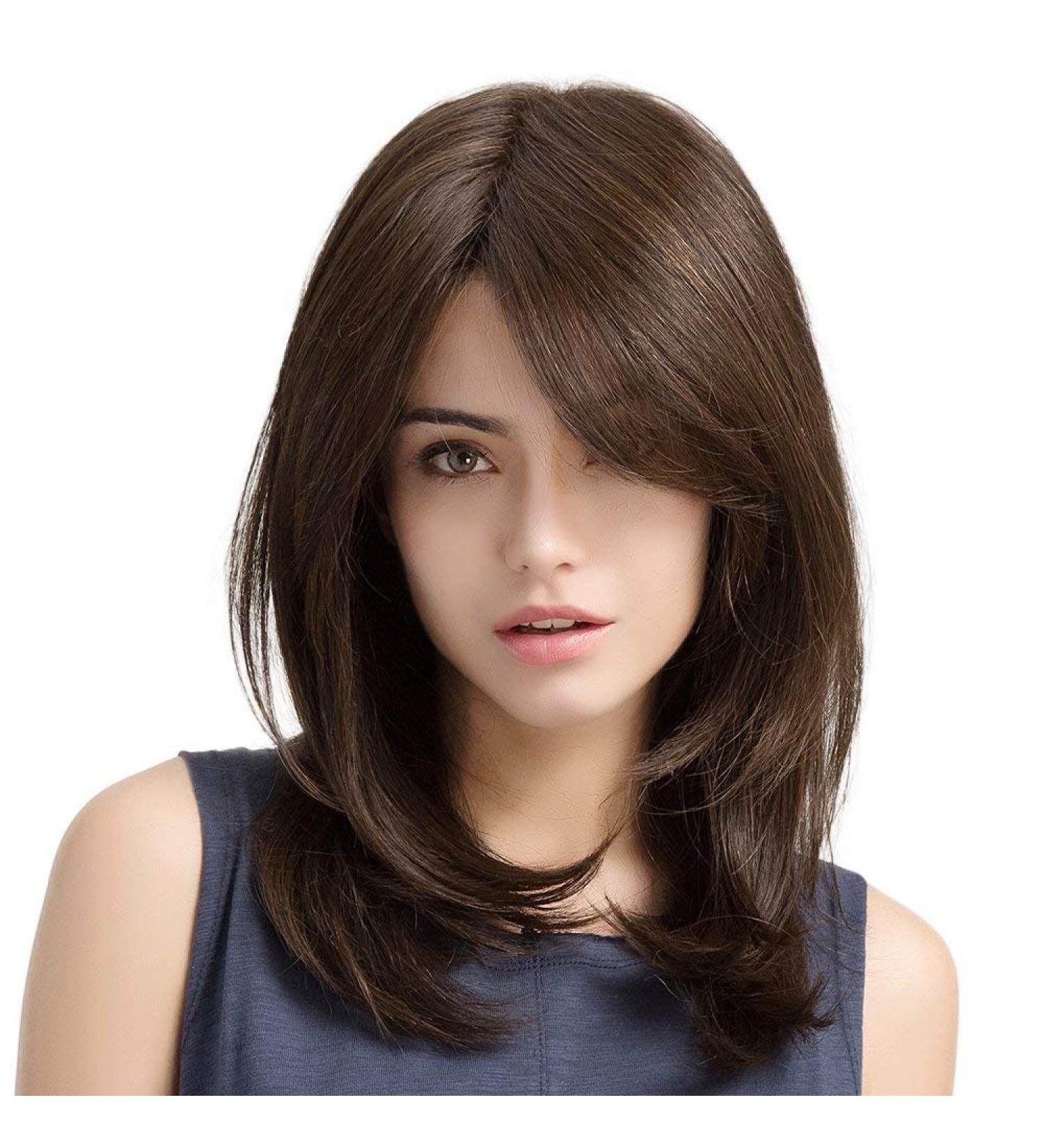 Buy Haircube Dark Brown Wigs for Women - Natural Side Part Ombre Shoulder-Length Smooth Hair Wig 50.8 cm - Shop Now! - Buy Online on GoSupps.com