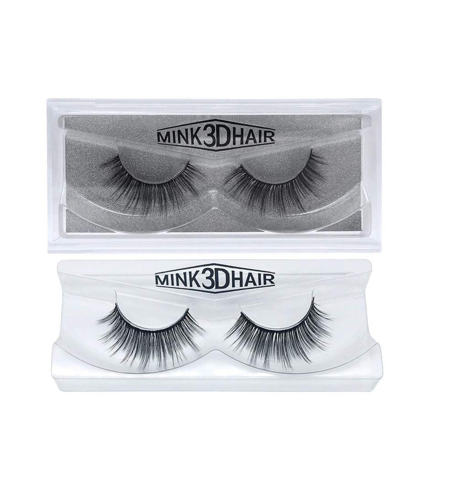 False Eyelashes 3D Faux Mink Fake Eyelashes Handmade Dramatic Thick Crossed Cluster False Eyelashes Black Nature Fluffy Long Soft Reusable(1PAIR) (SD 70) - Buy Online on GoSupps.com