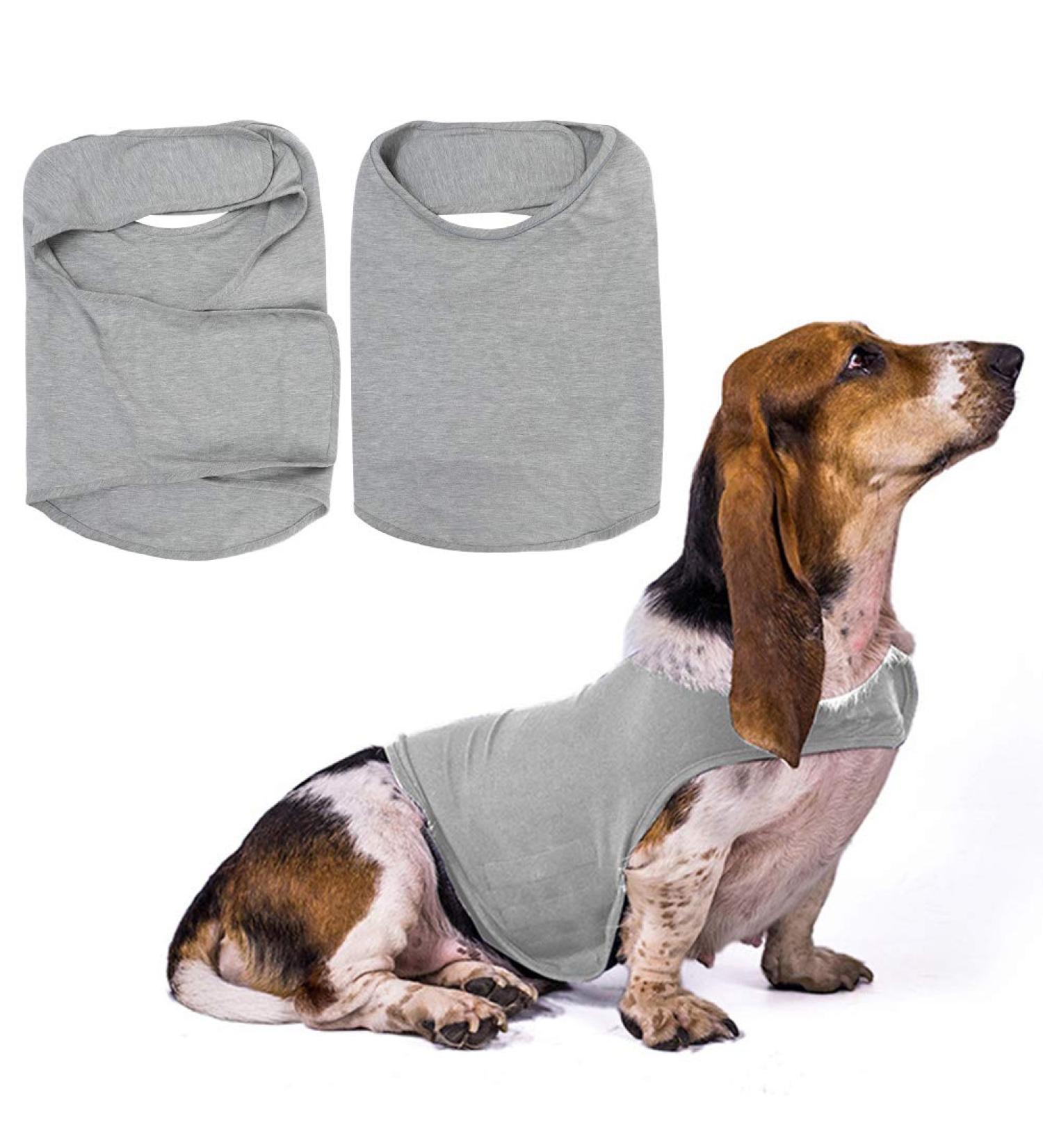 Dog Anti Anxiety Shirt Pet Stress Relief Clothes Pet Calming Wrap Vest Dog Thunder Jacket with Hook Loop and Reflective Strip (S) - Buy Online on GoSupps.com