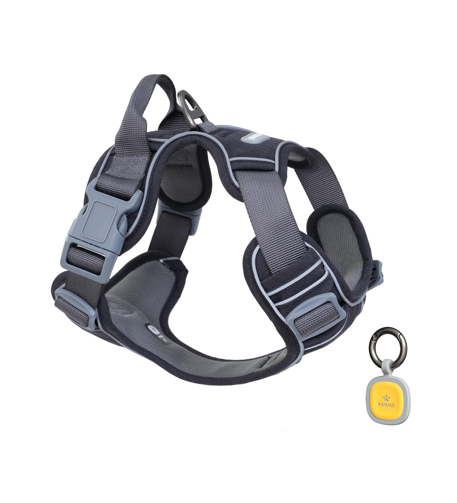 Shop Pawaii XS Dog Harness for Small Dogs - Anti-Pull Reflective Adjustable & Breathable with Handle | Ideal for Comfort & Control - Davys Gray - Buy Online on GoSupps.com