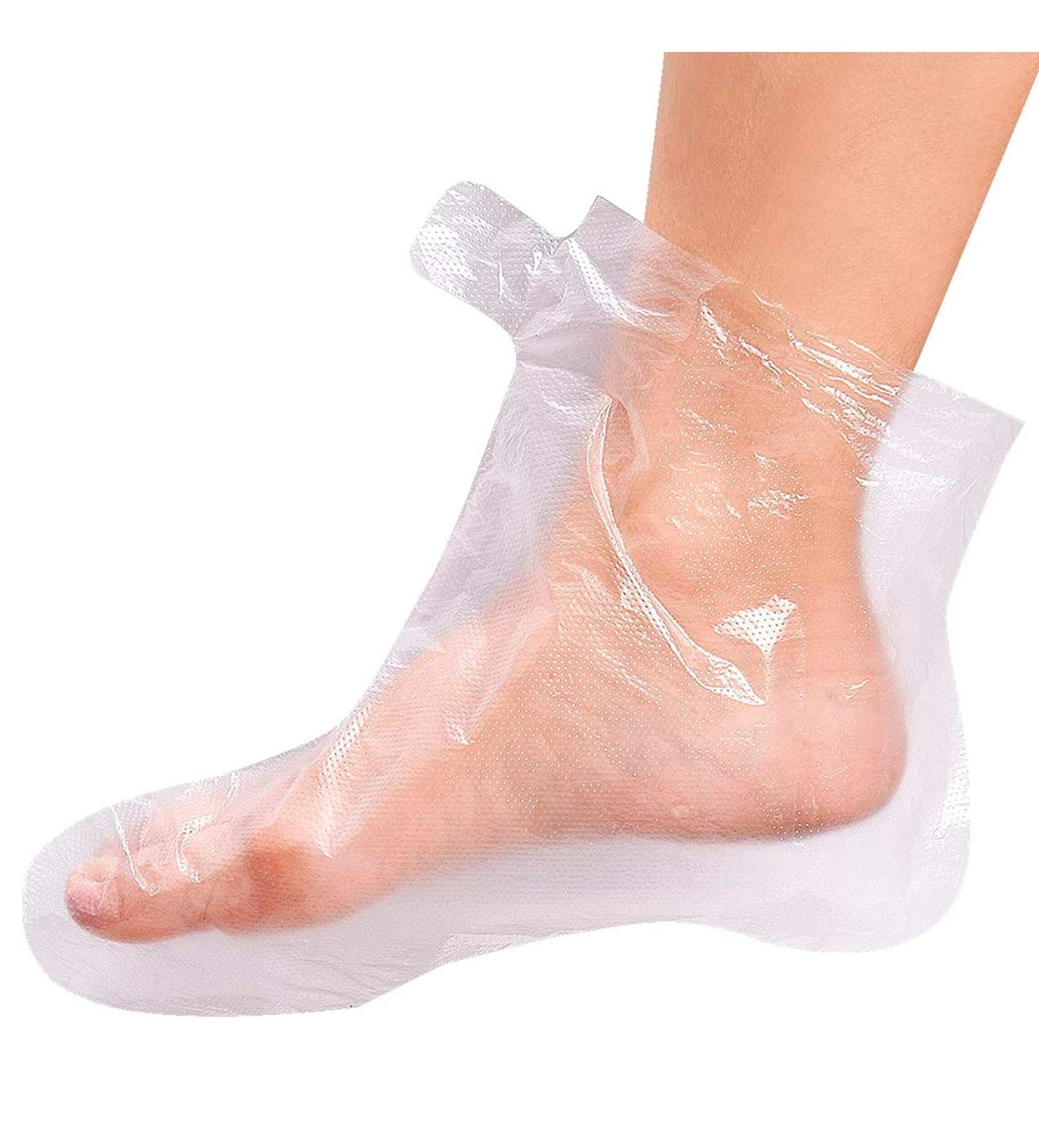 200 Pcs Disposable Moisturizing Foot Covers - Women's Pedicure Foot Spa Socks for Paraffin Wax Treatment - Feet Care Plastic Socks 11.8x6.7x1.1 Inch - Buy Online on GoSupps.com