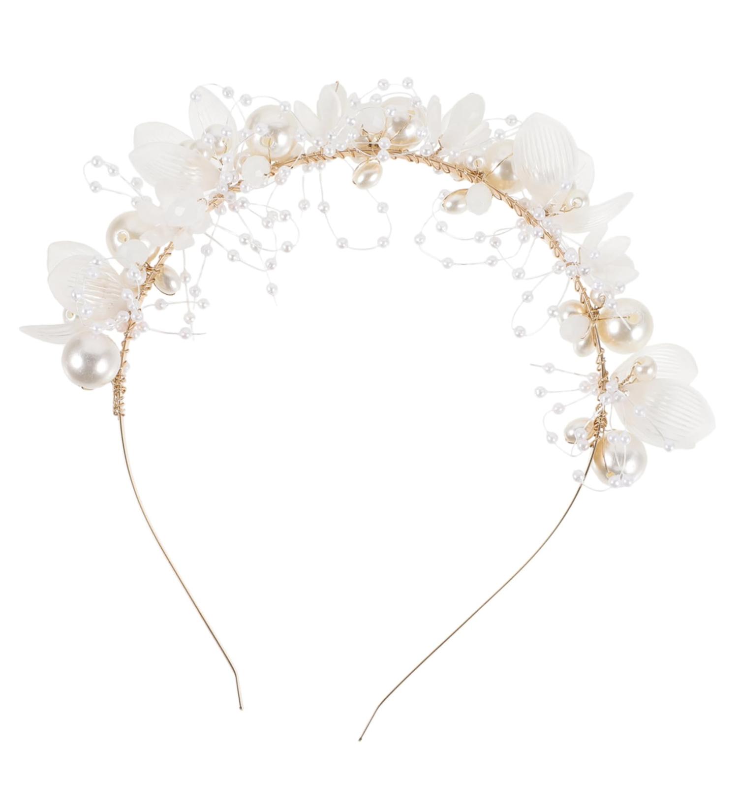 VINTORKY Flower Girl Headband Elegant Girl Headband Pearl Headbands Headband with Pearl Headbands for Headbands for Women Pearl Flower Headband Bridal Dress Accessories Woman Alloy - Buy Online on GoSupps.com