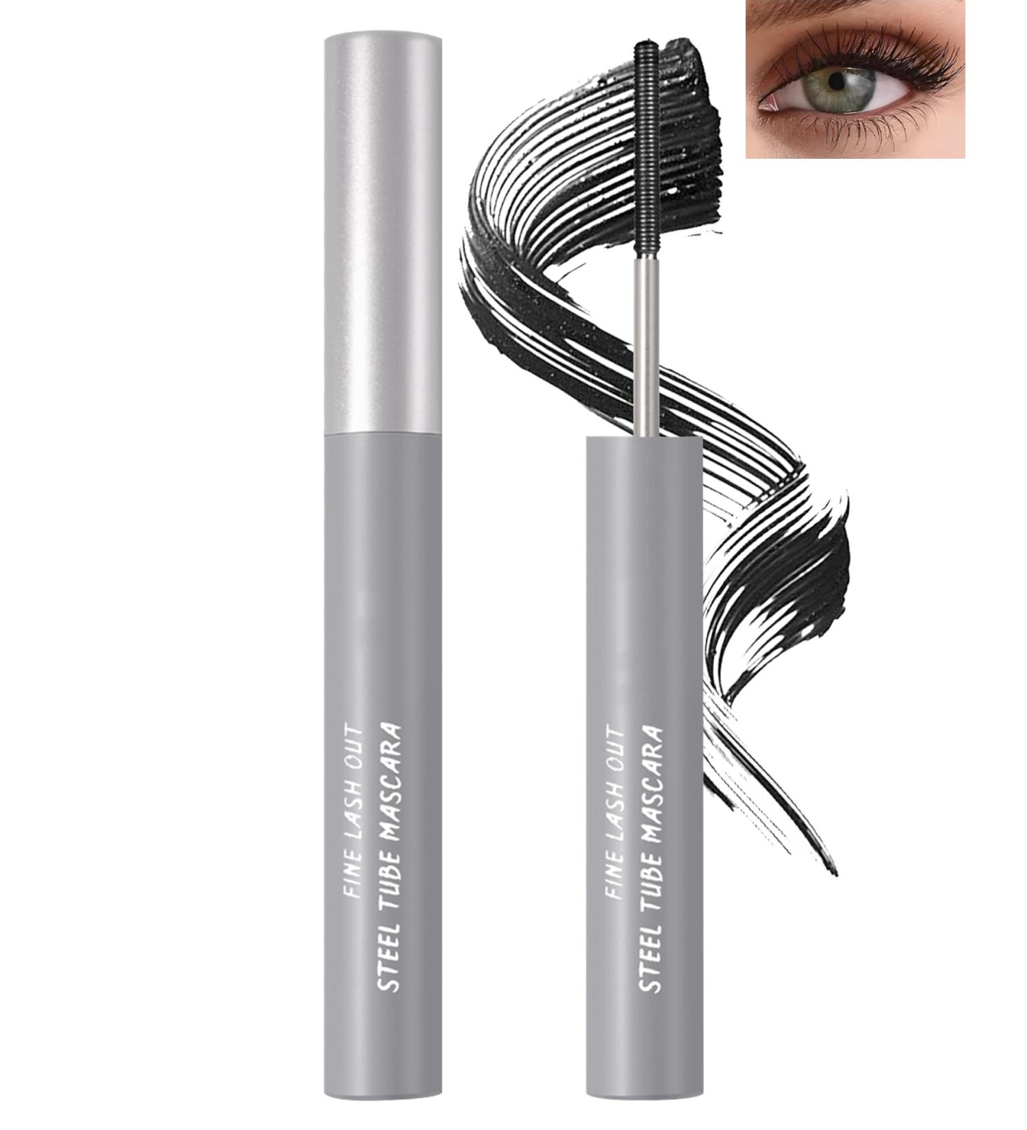 Washable Metal Rod 3D Mascara-1Pcs Waterproof Black Tubing Mascara Volume and Length Long Lasting Smudge-proof Curling Eyelash Iron Brush Wand Mascara Christmas Makeup Gift for Women-01Black 1pcs Black - Buy Online on GoSupps.com