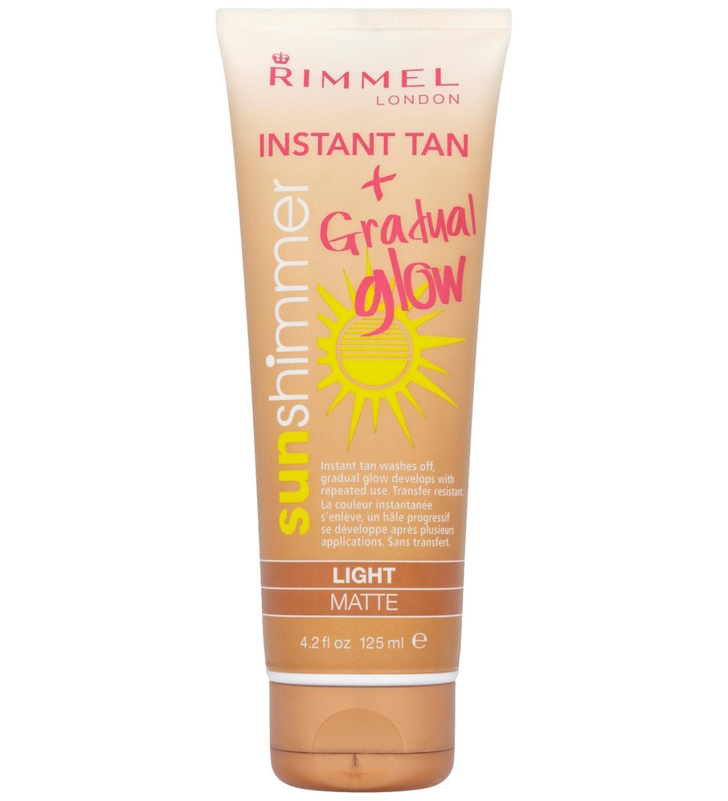 Rimmel London Sun Shimmer Light Matte Waterproof Instant Tan Gradual Glow Tube 125 ml - Buy Online on GoSupps.com