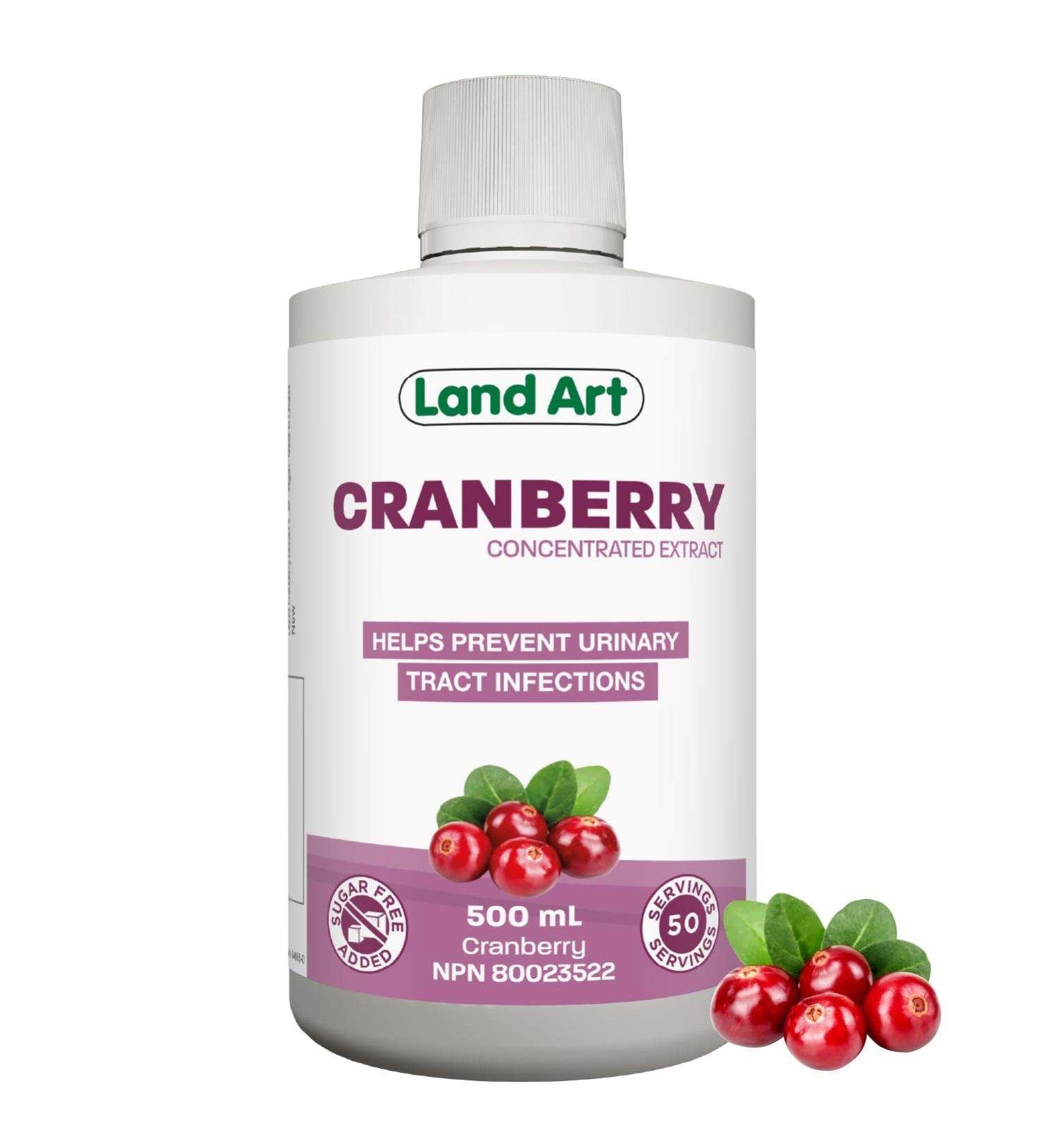 Liquid Cranberry Extract 500ml Concentrated Formula - for Urinary Tract Infections - Antioxidant - Sugar Free GMO-Free - Gluten Free - Vegan - Made in Canada - Buy Online on GoSupps.com