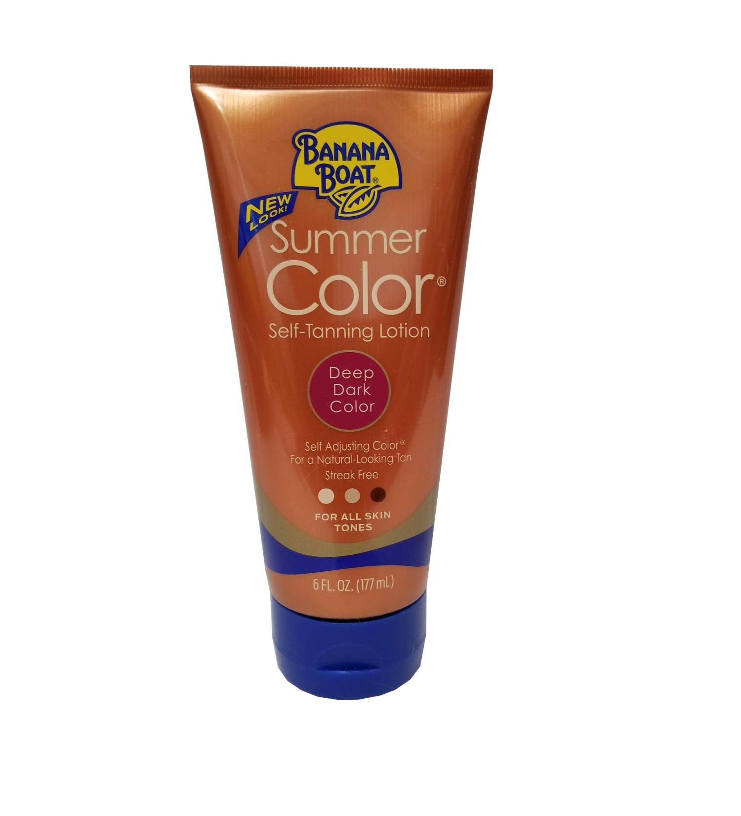 Banana Boat Self-Tanning Lotion Deep Dark Summer Color for All Skin Tones 6 Ounces - Pack of 3