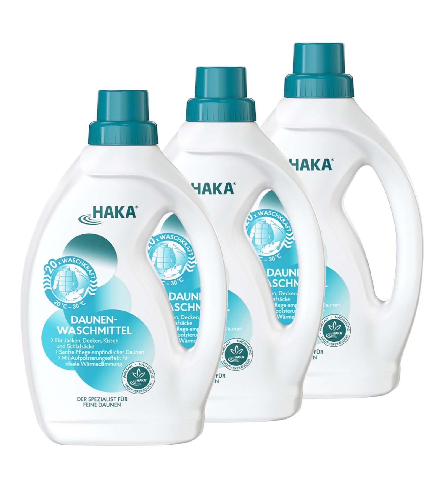 HAKA Down Detergent Set of 3 | 60 Washes | Enhances Thermal Insulation | 3 x 1L Pack - Buy Online on GoSupps.com