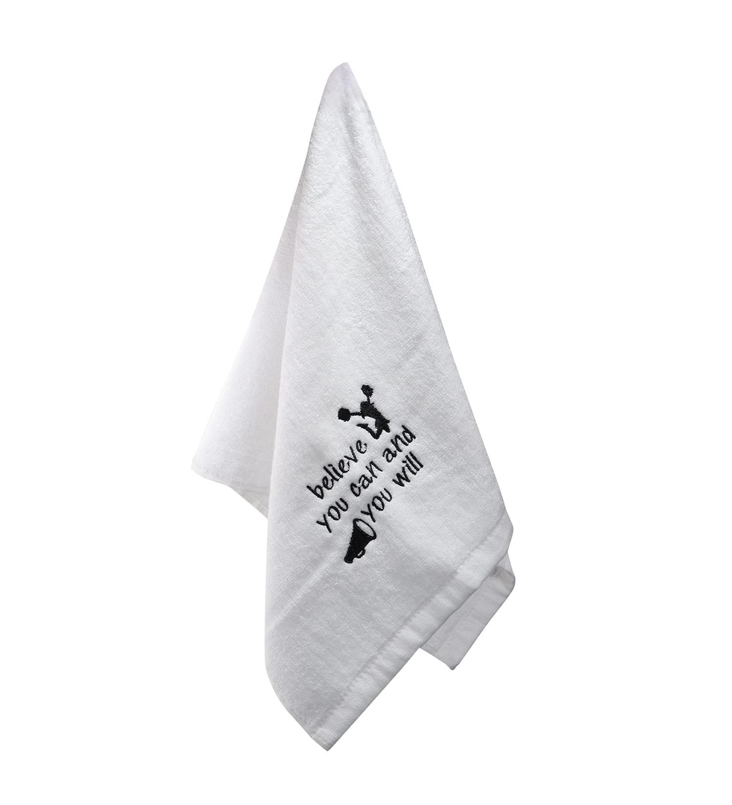 VAMSII Cheerleader Sweat Towel - Believe You Can Embroidered Cheer Team Bath Washcloth - Buy Online on GoSupps.com